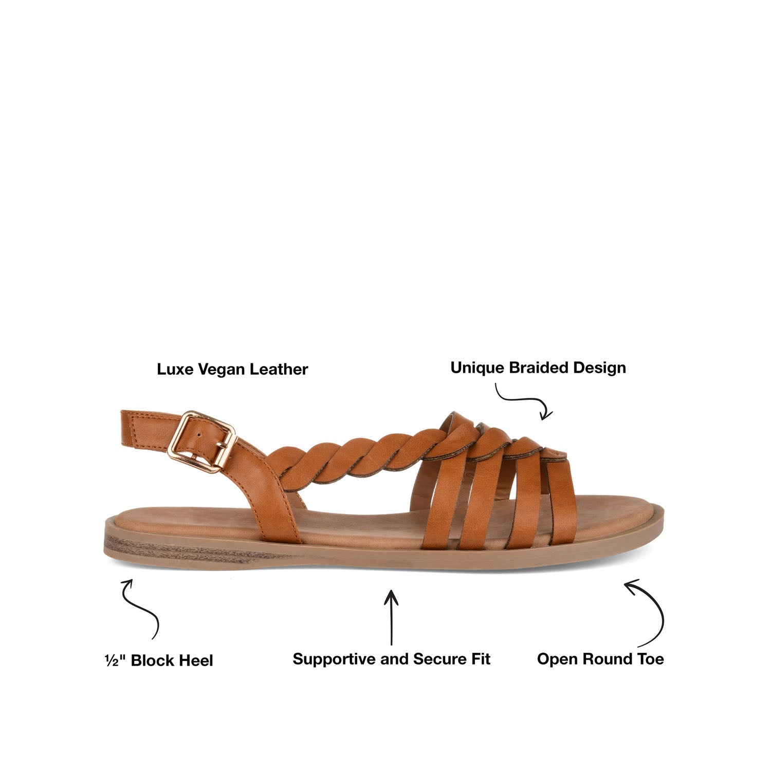 SOLAY MULTI STRAP SANDALS IN VEGAN LEATHER - Tan