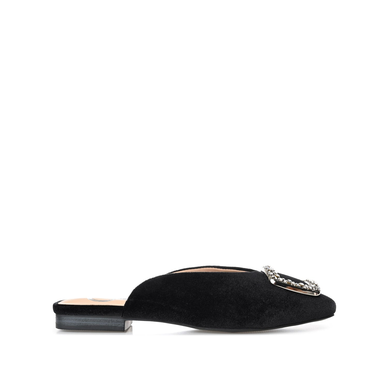 SONNIA DRESSY MULE FLATS IN VELVET - Black