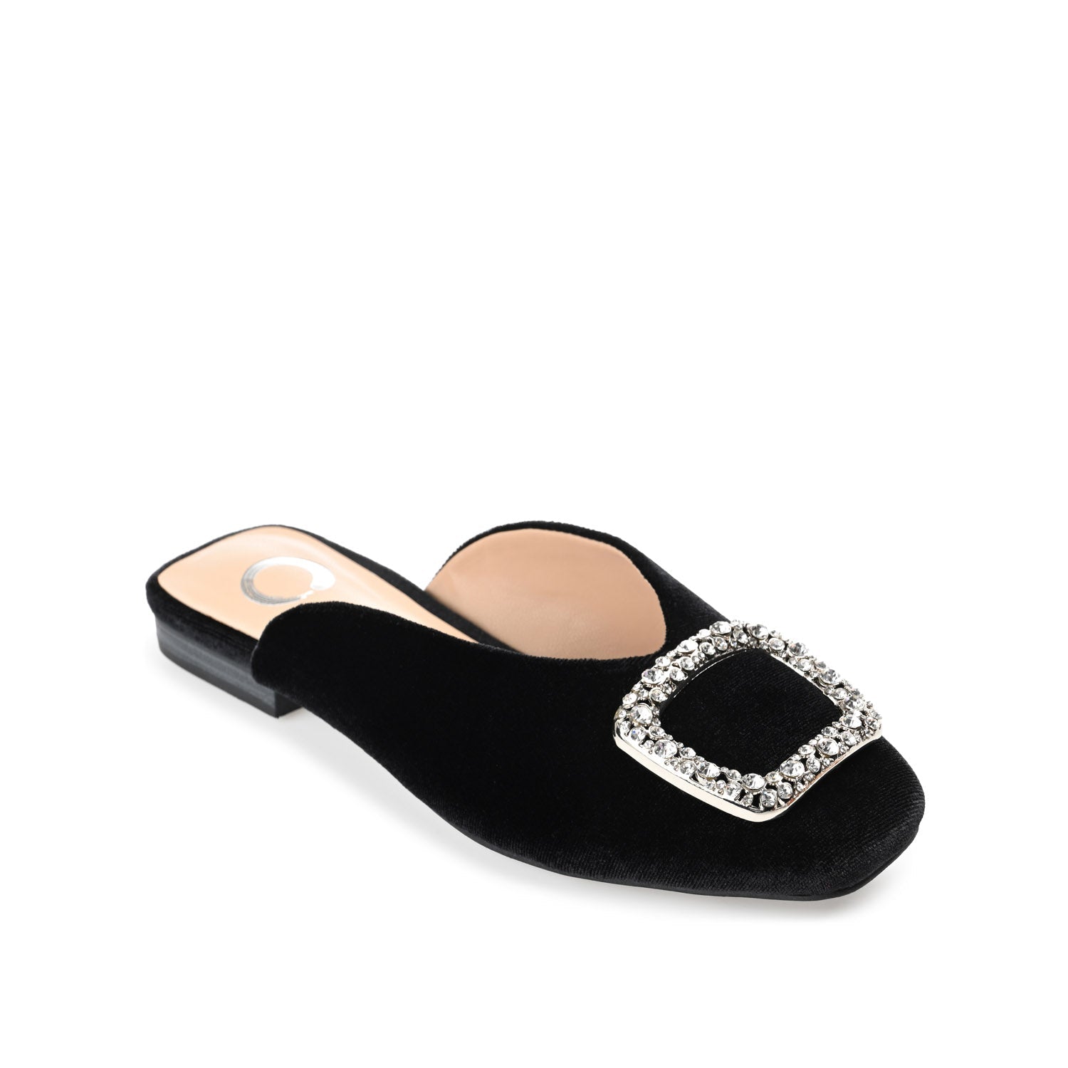 SONNIA DRESSY MULE FLATS IN VELVET - Black