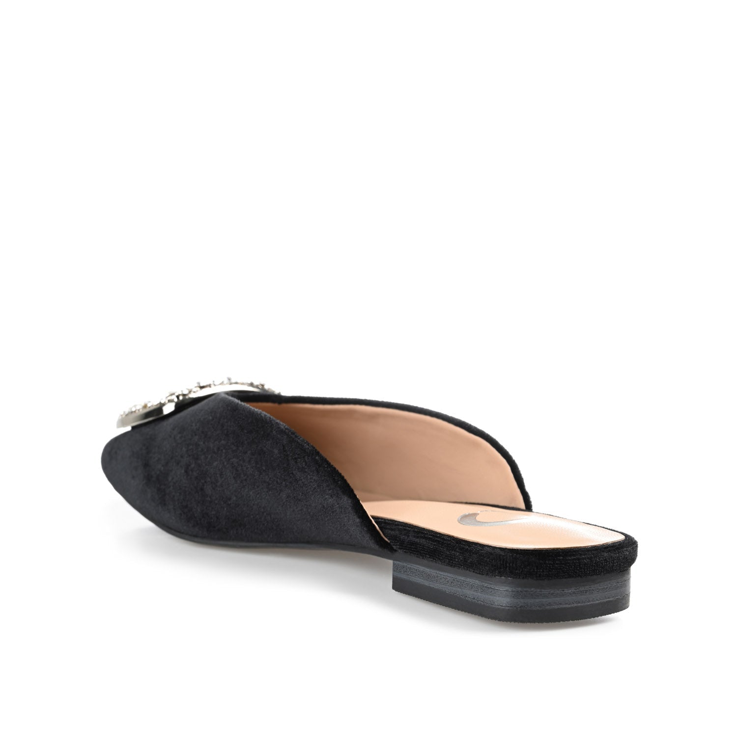 SONNIA DRESSY MULE FLATS IN VELVET - Black
