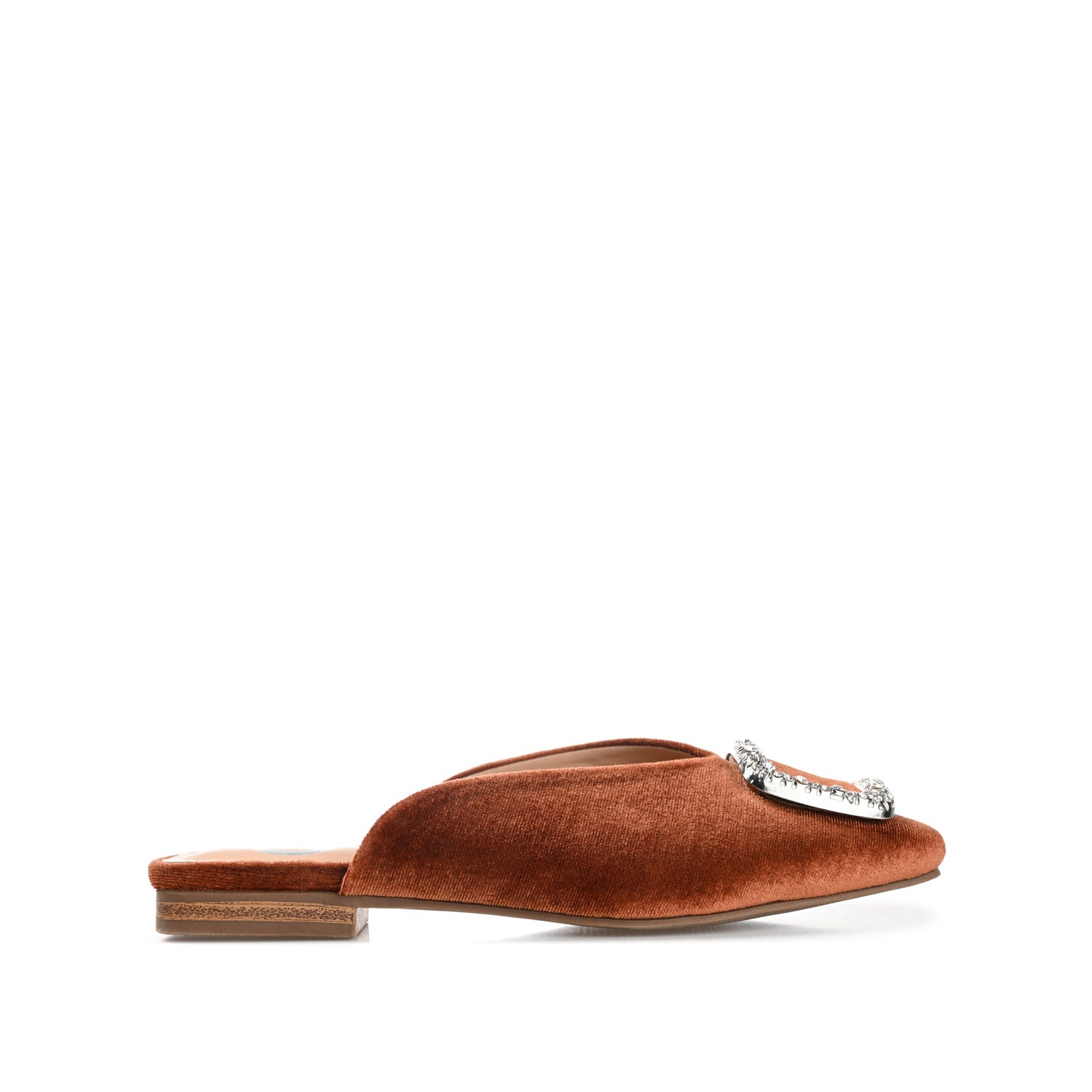 SONNIA DRESSY MULE FLATS IN VELVET - Brown