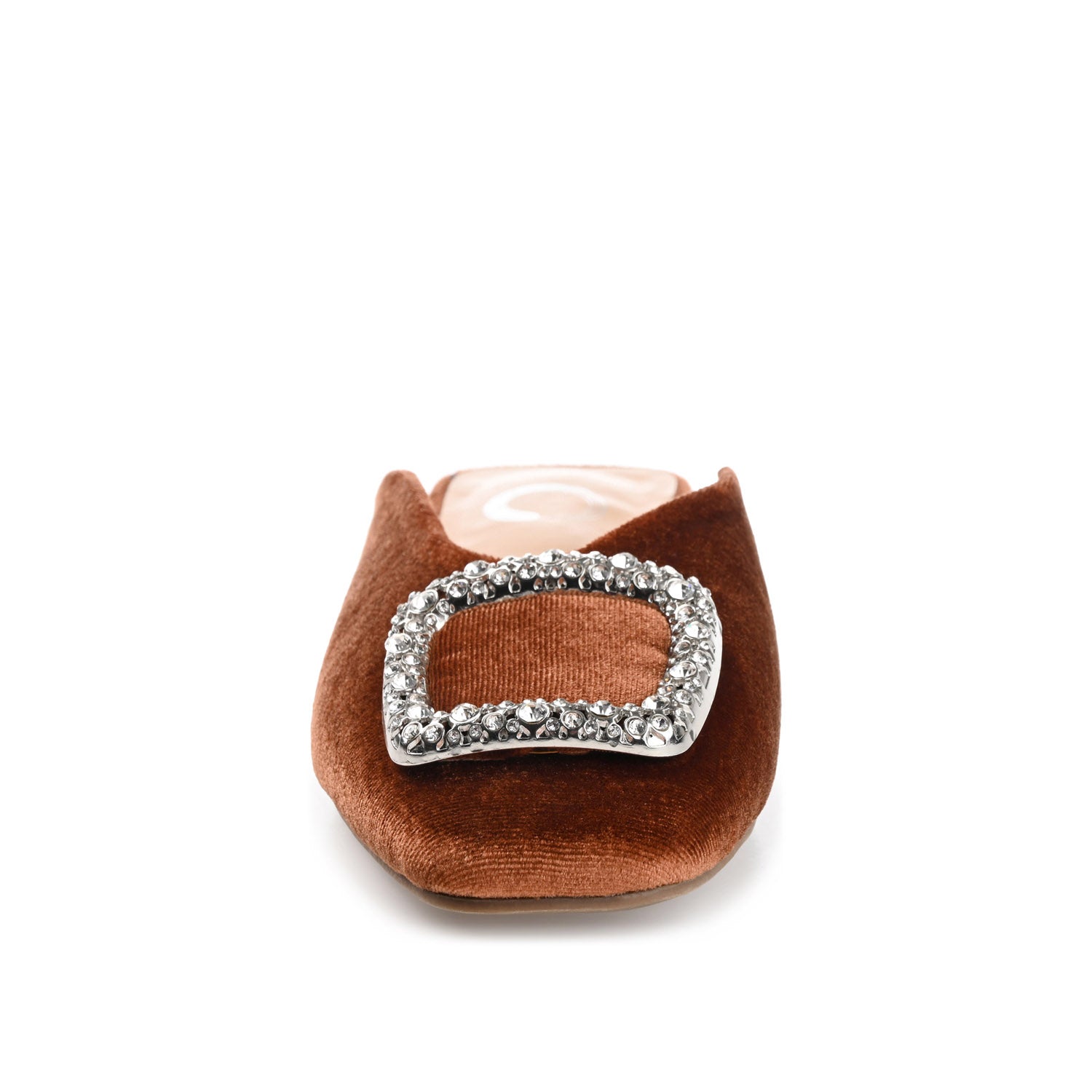 SONNIA DRESSY MULE FLATS IN VELVET - Brown