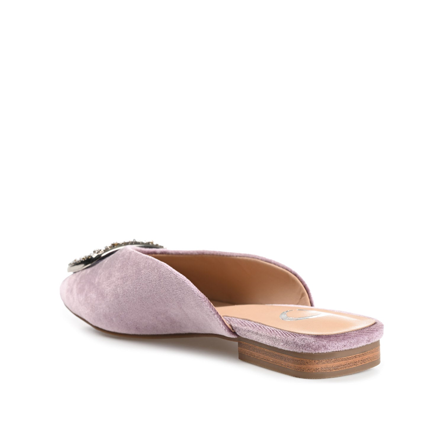 SONNIA DRESSY MULE FLATS IN VELVET - Lilac