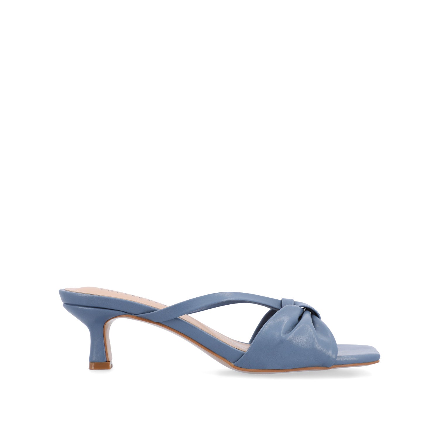 STARLING VEGAN LEATHER KITTEN HEELS IN WIDE - Blue