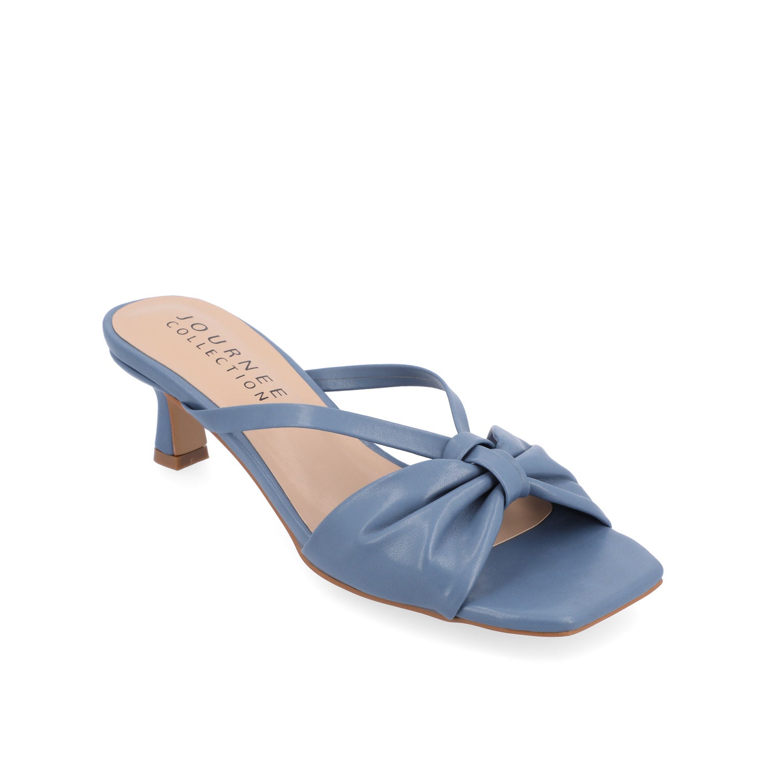 STARLING VEGAN LEATHER KITTEN HEELS IN WIDE - Blue