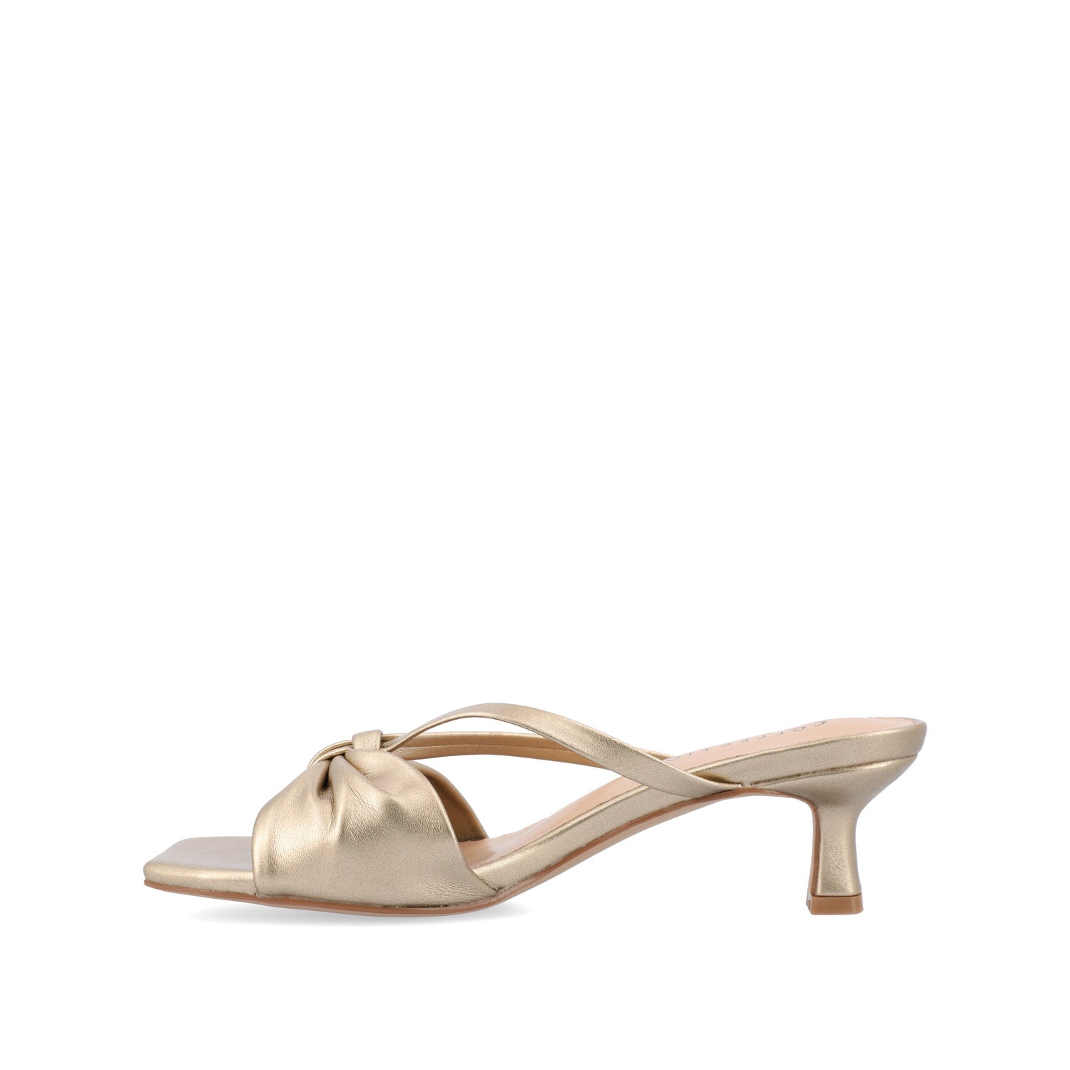 STARLING SLIP ON KITTEN HEELS IN STATEMENT - Gold PU
