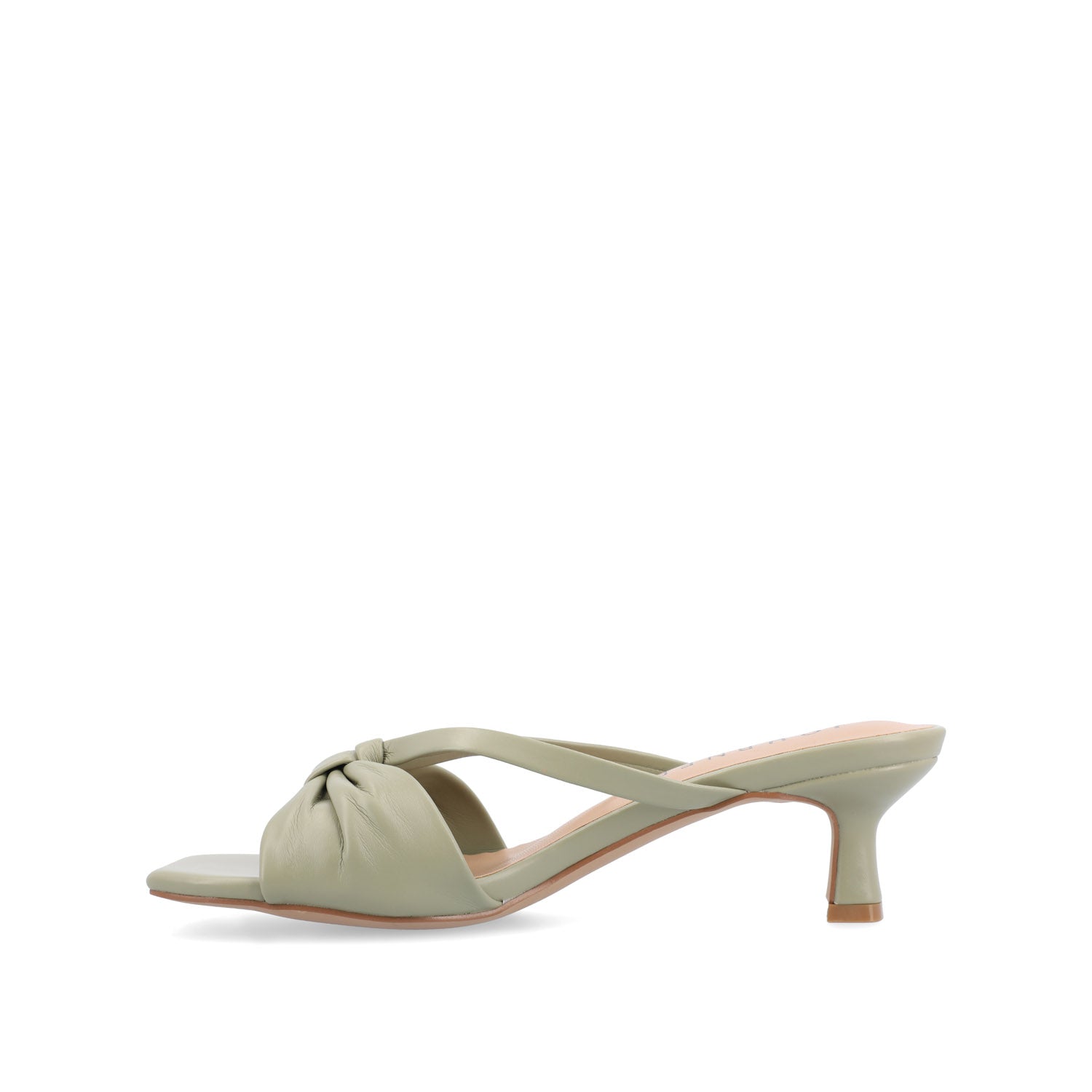 STARLING VEGAN LEATHER KITTEN HEELS IN WIDE - Sage