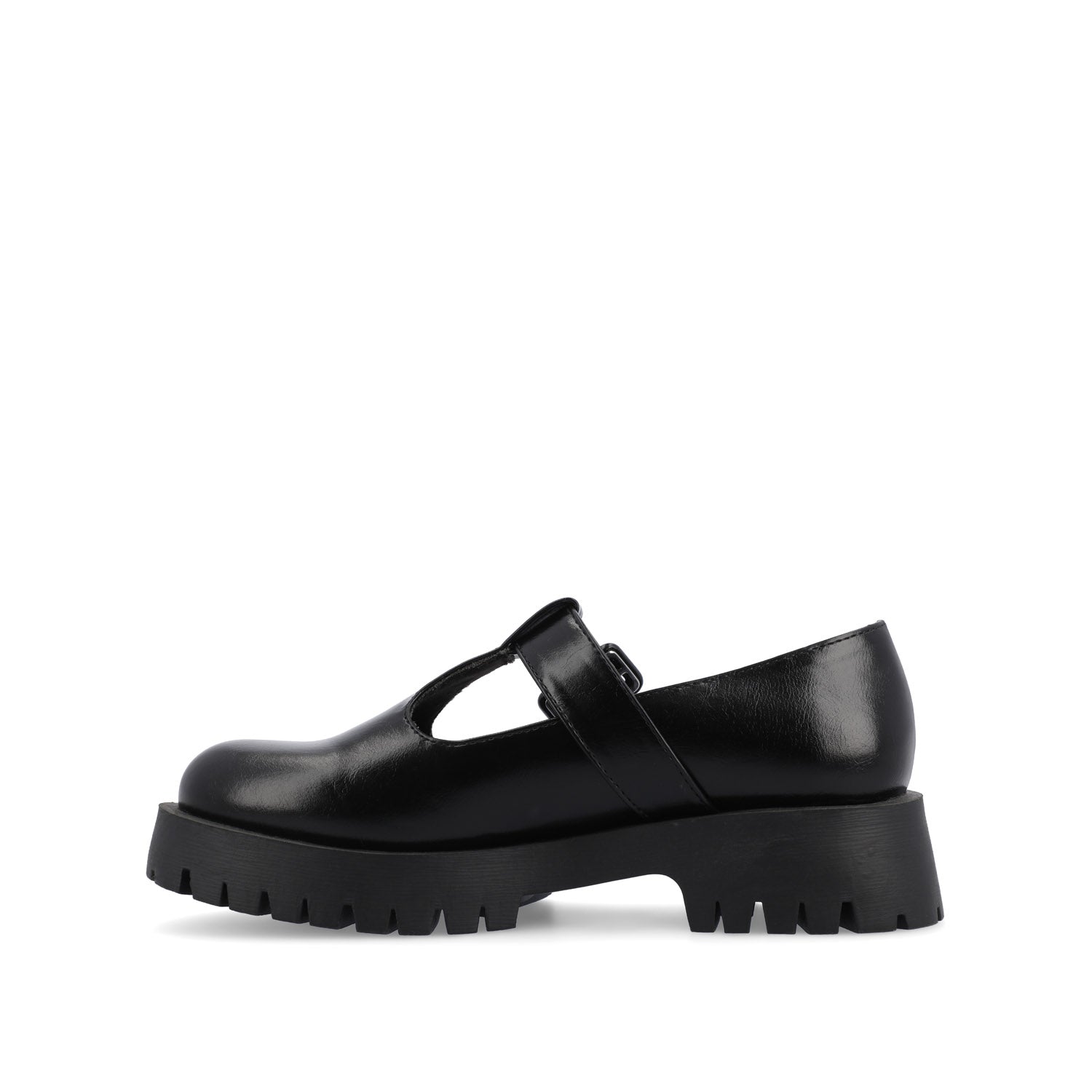 SUVI MARY JANE FLATS IN VEGAN LEATHER - Black