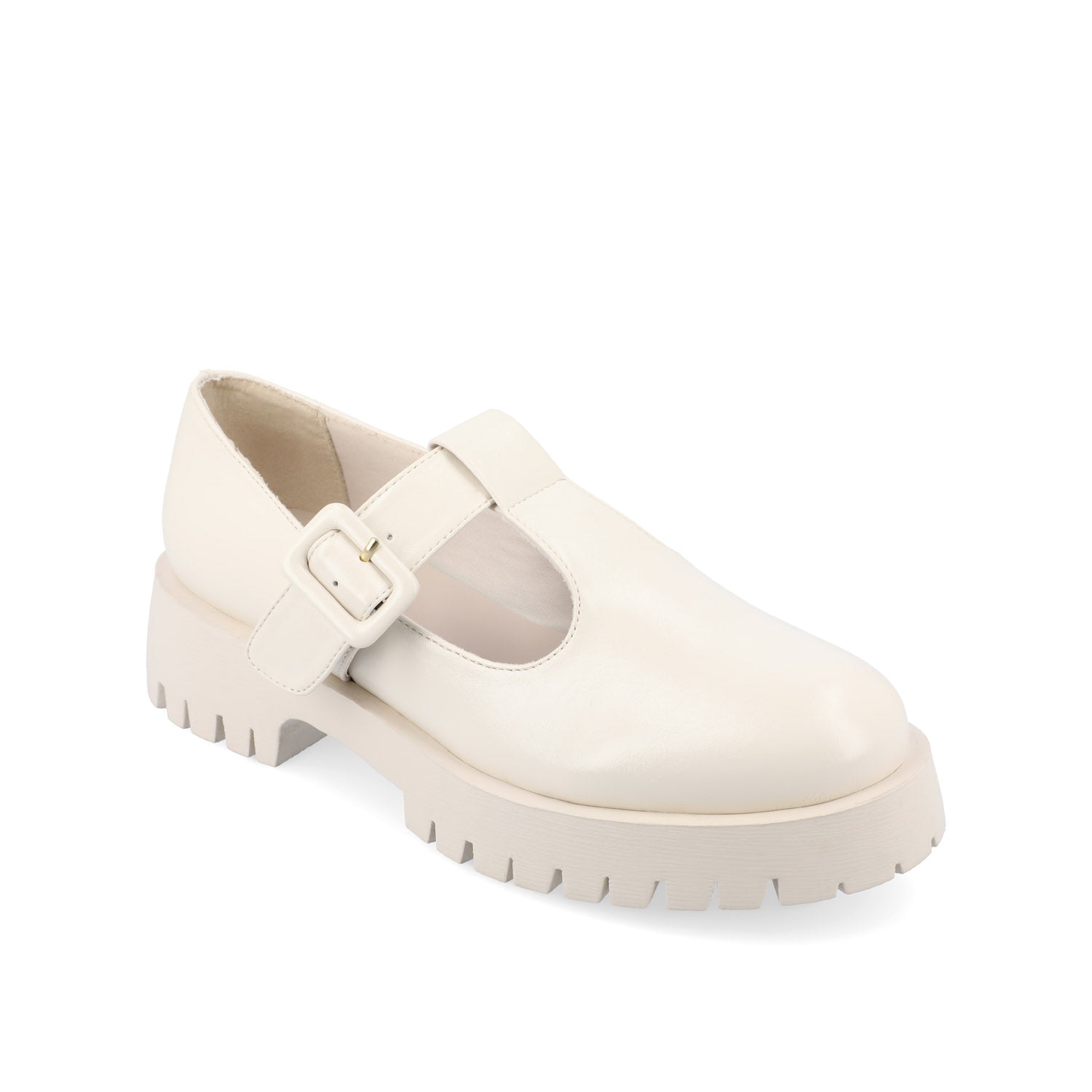 SUVI MARY JANE FLATS IN VEGAN LEATHER - Off White