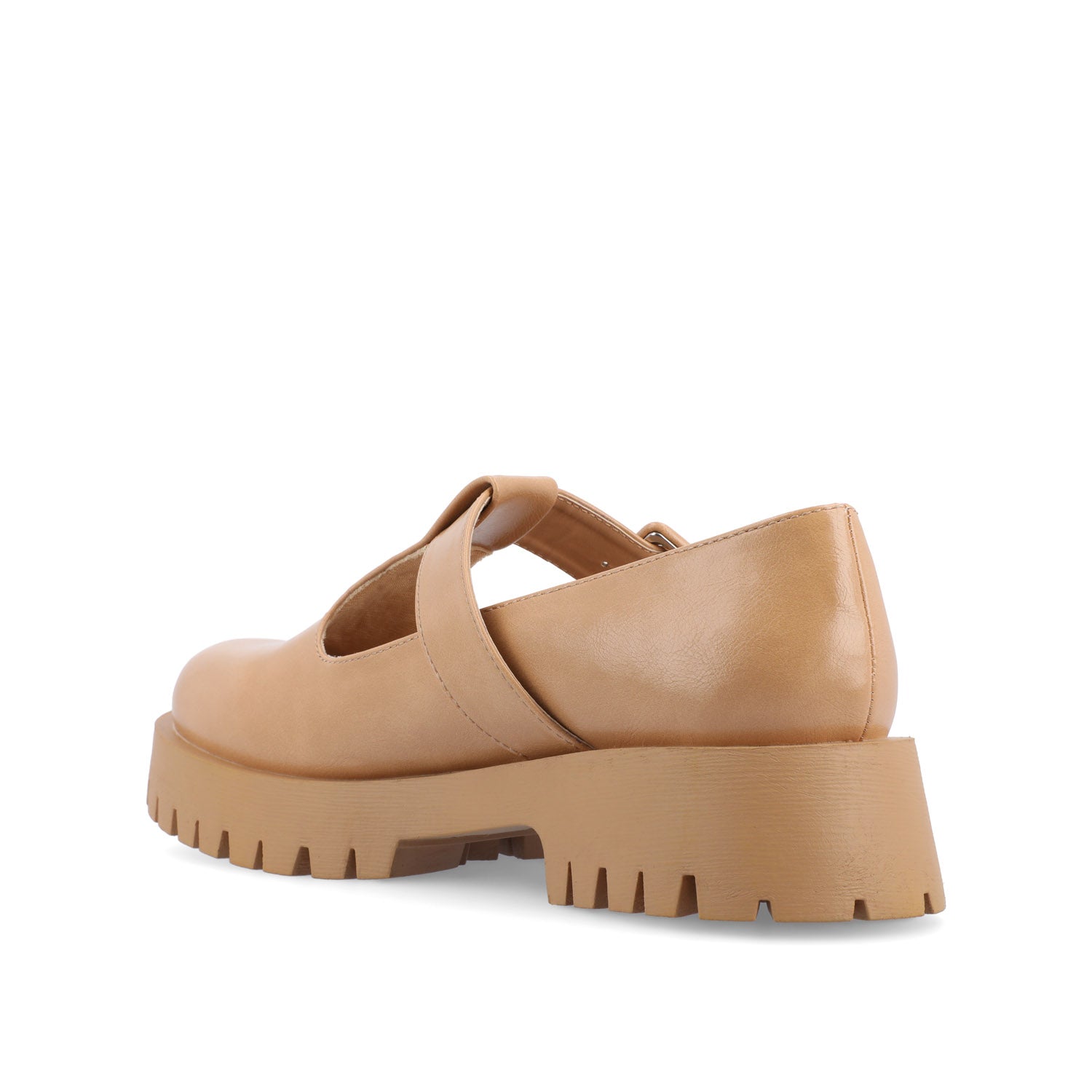 SUVI MARY JANE FLATS IN VEGAN LEATHER - Tan
