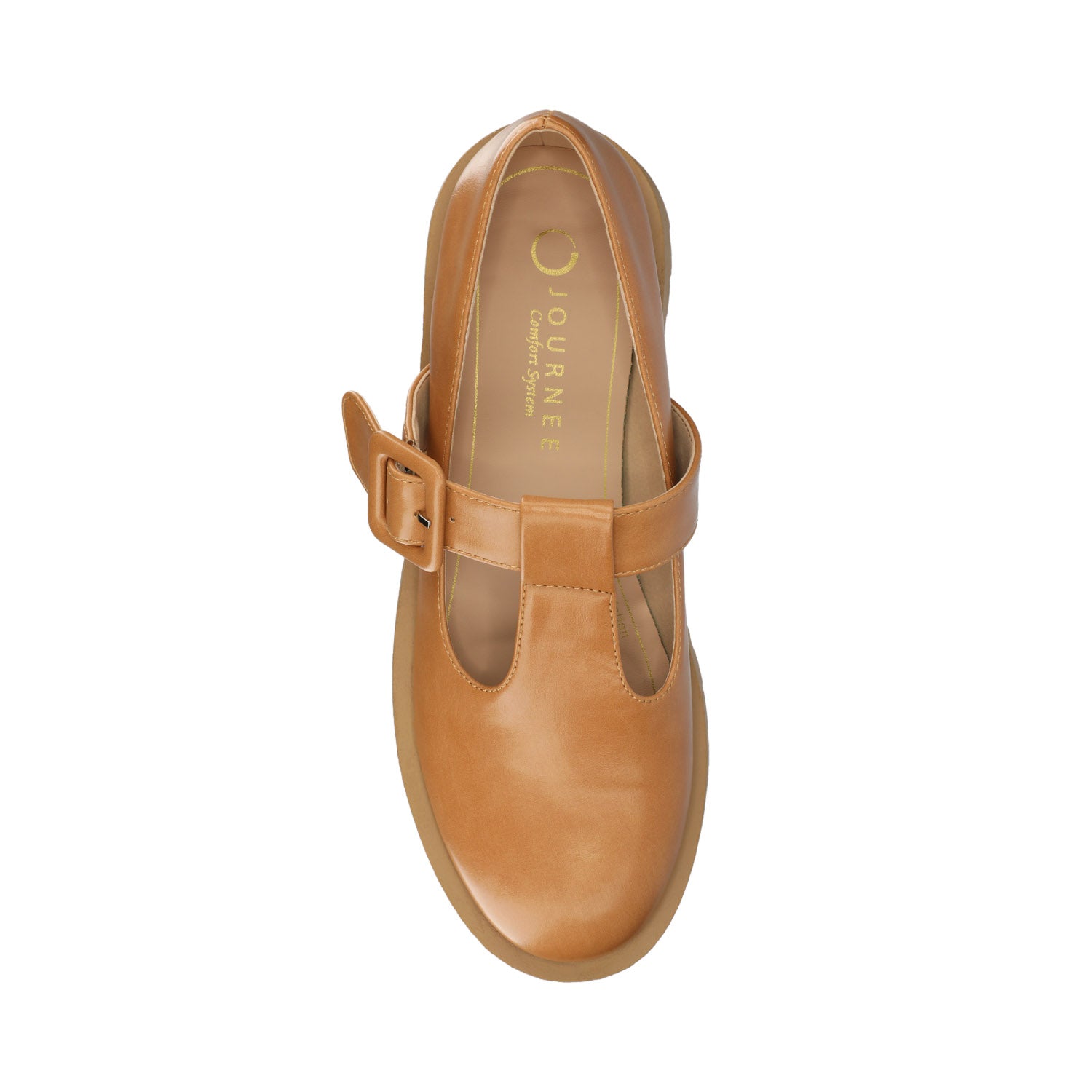 SUVI MARY JANE FLATS IN VEGAN LEATHER - Tan