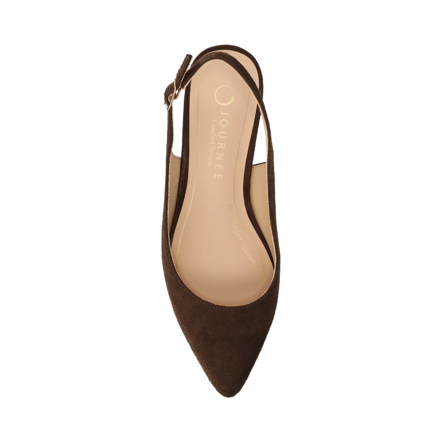 SYLVIA LOW BLOCK PUMP HEELS IN FAUX SUEDE - Chocolate Suede