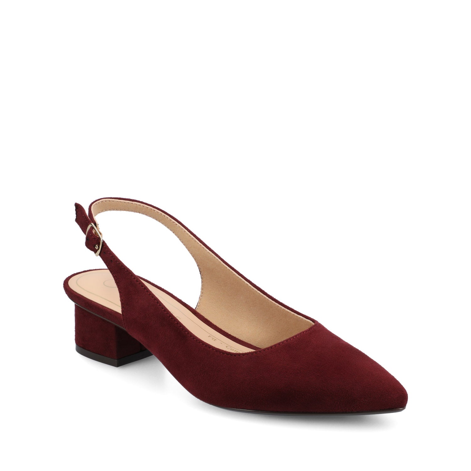SYLVIA LOW BLOCK HEELS IN WIDE - Oxblood Suede