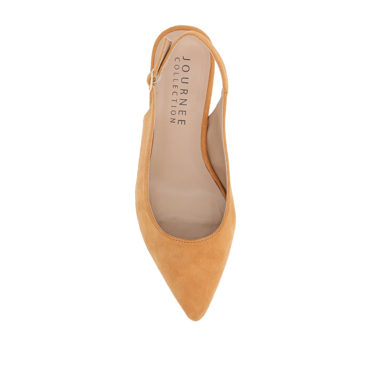 SYLVIA LOW BLOCK PUMP HEELS IN FAUX SUEDE - Tan