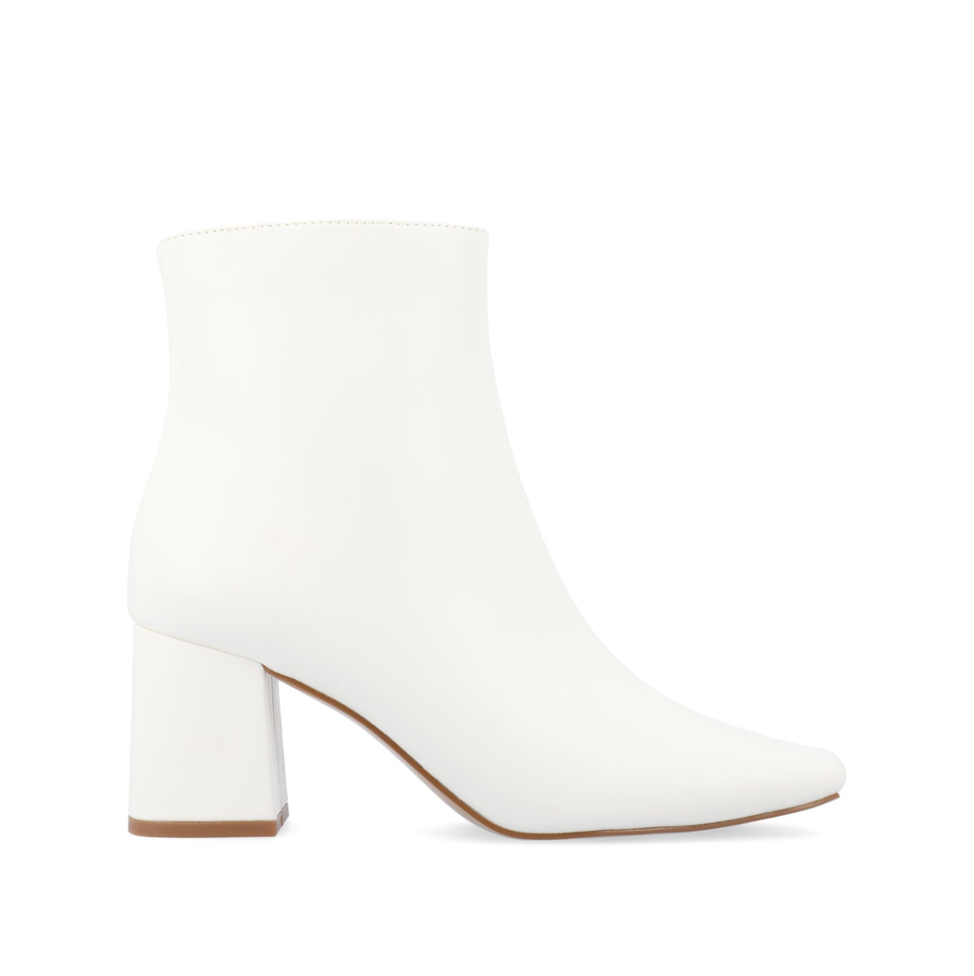 HAYLINN SQUARE TOE BOOTIES IN VEGAN LEATHER - White PU