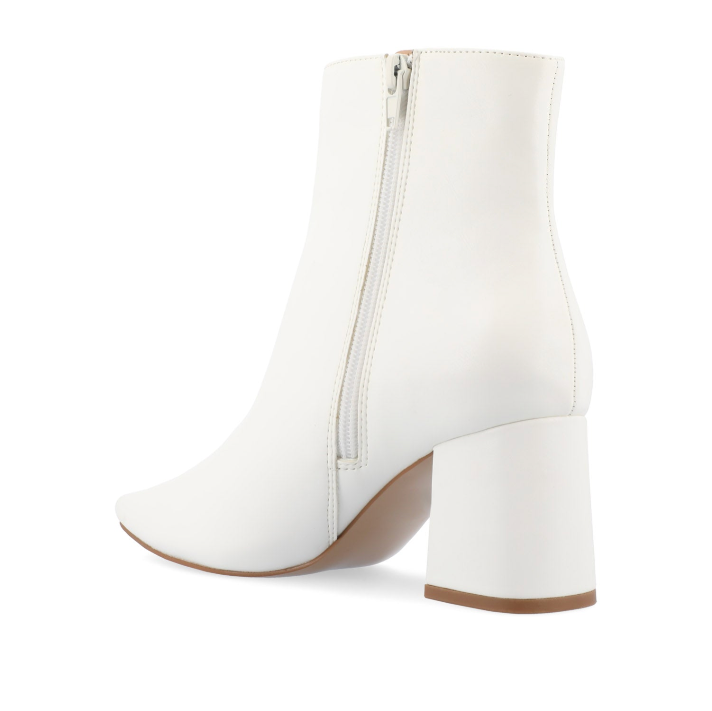 HAYLINN SQUARE TOE BOOTIES IN VEGAN LEATHER - White PU