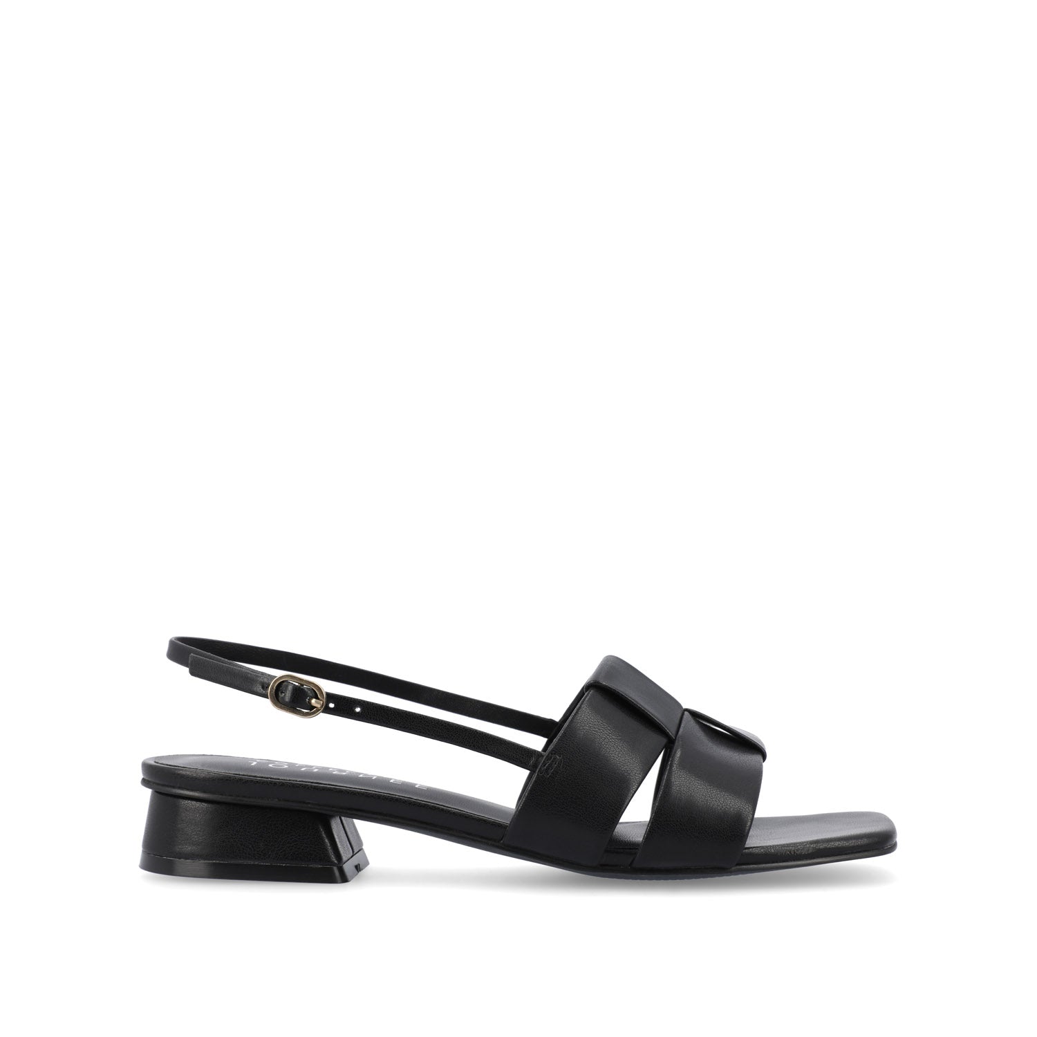 TABATHA LOW BLOCK HEELS IN VEGAN LEATHER - Black