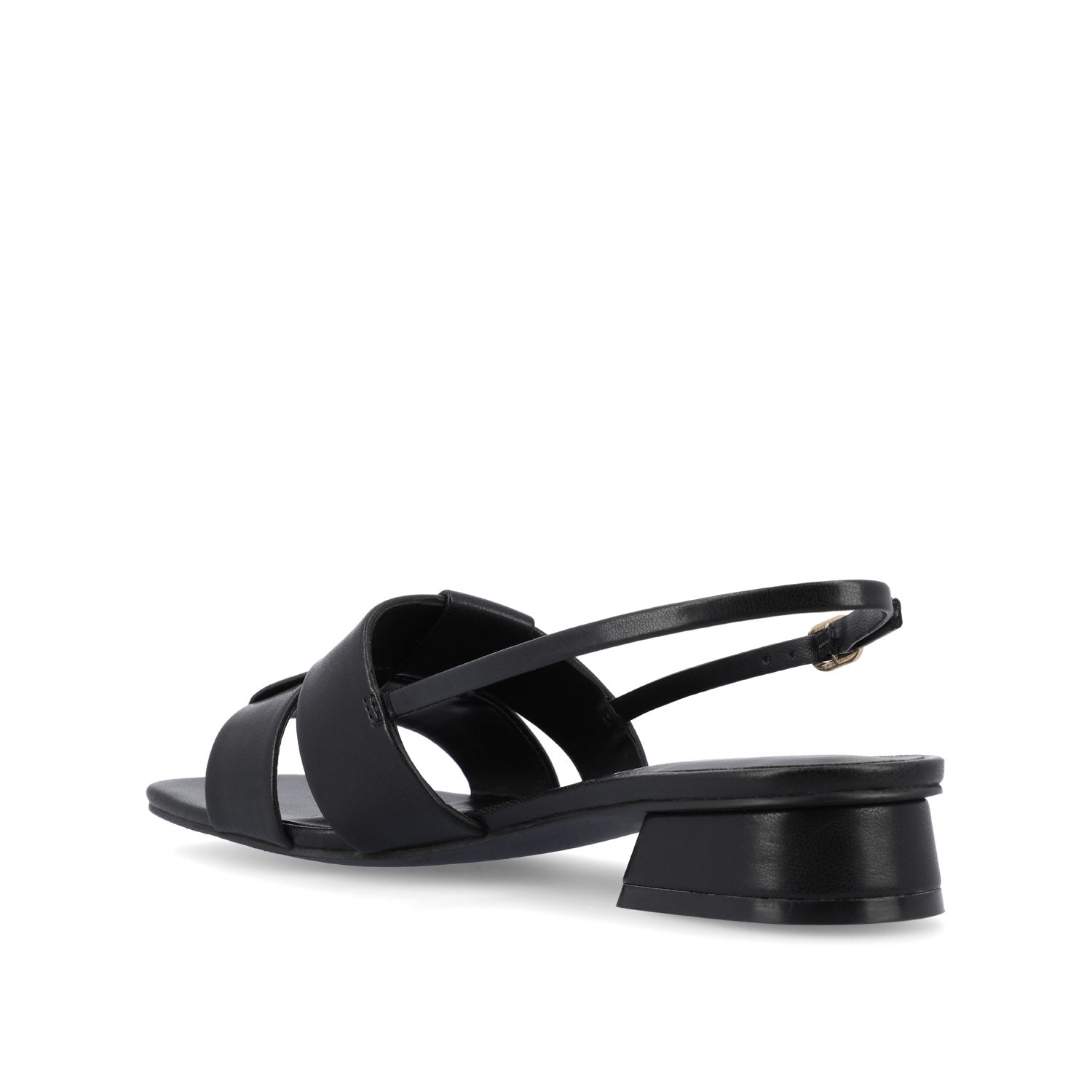 TABATHA LOW BLOCK HEELS IN VEGAN LEATHER - Black