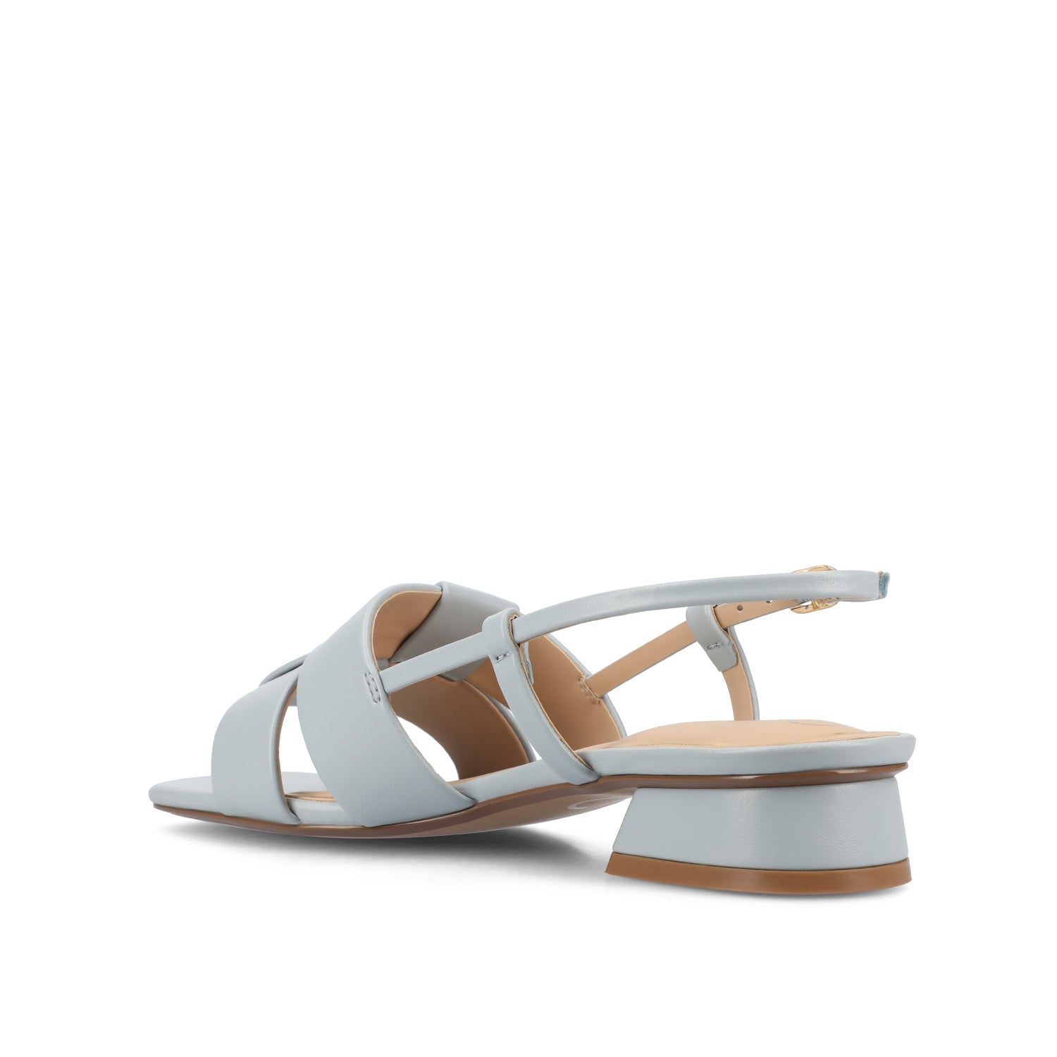 TABATHA LOW BLOCK HEELS IN VEGAN LEATHER - Blue