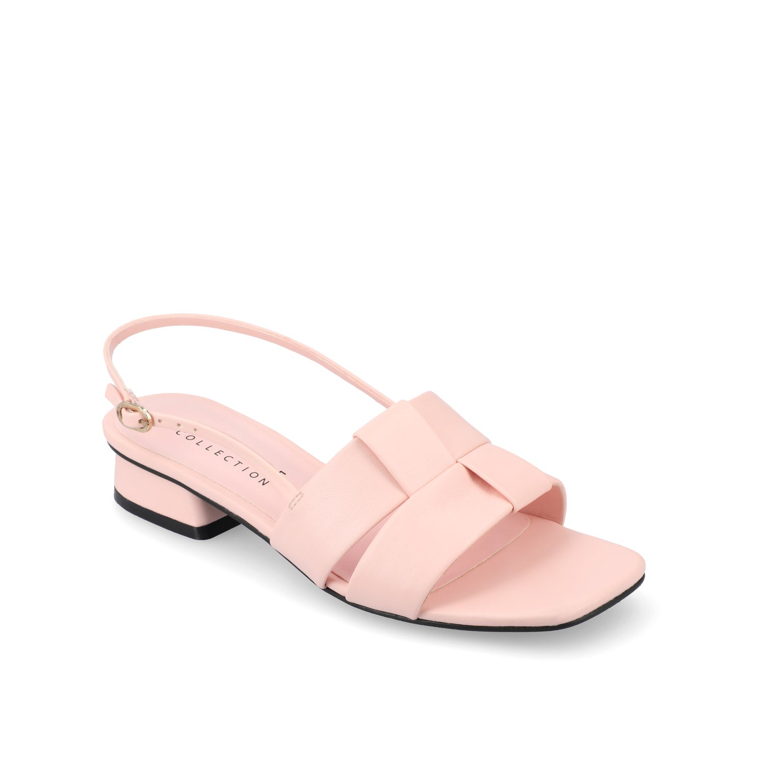 TABATHA LOW BLOCK HEELS IN VEGAN LEATHER - Pink