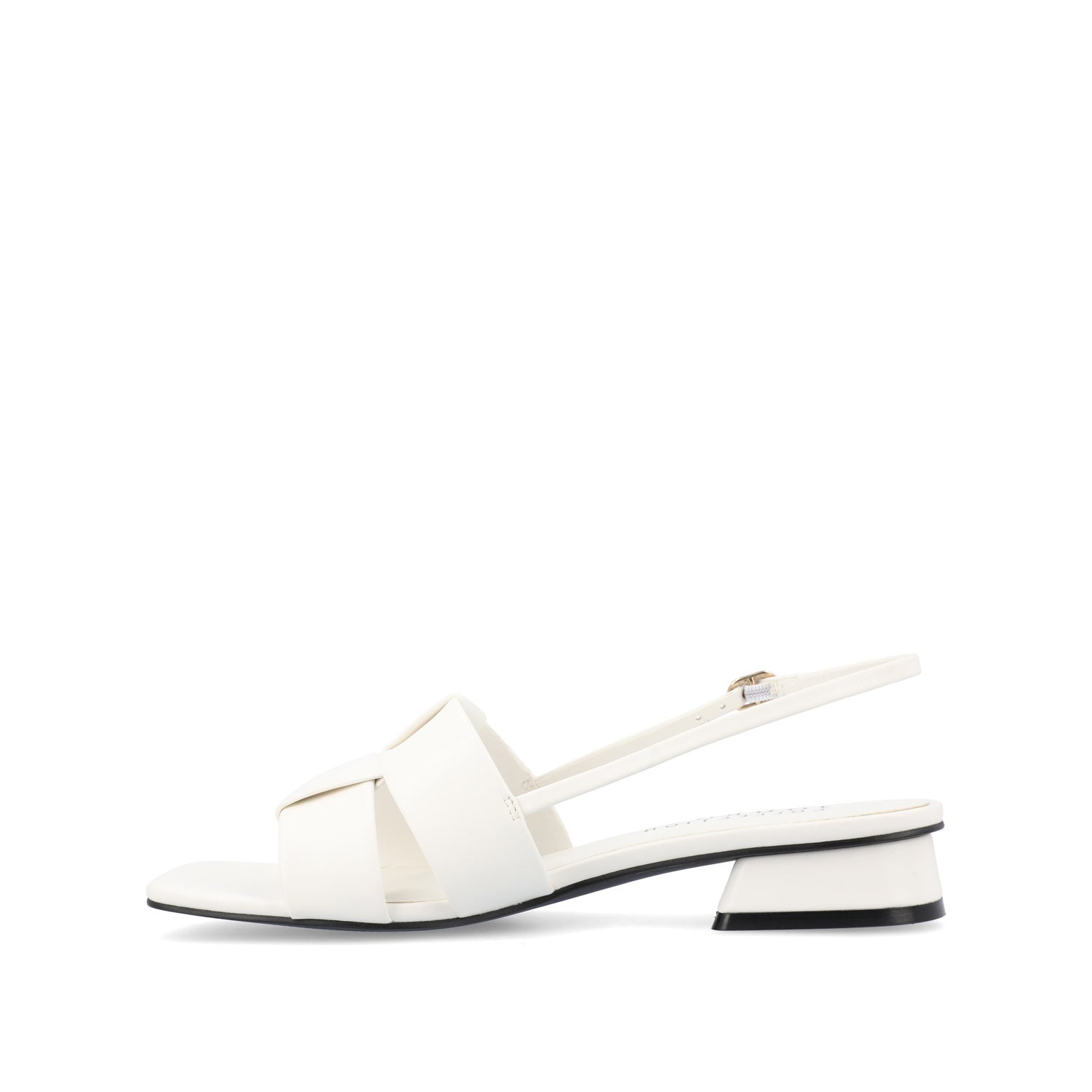 TABATHA LOW BLOCK HEELS IN VEGAN LEATHER IN WIDE - White