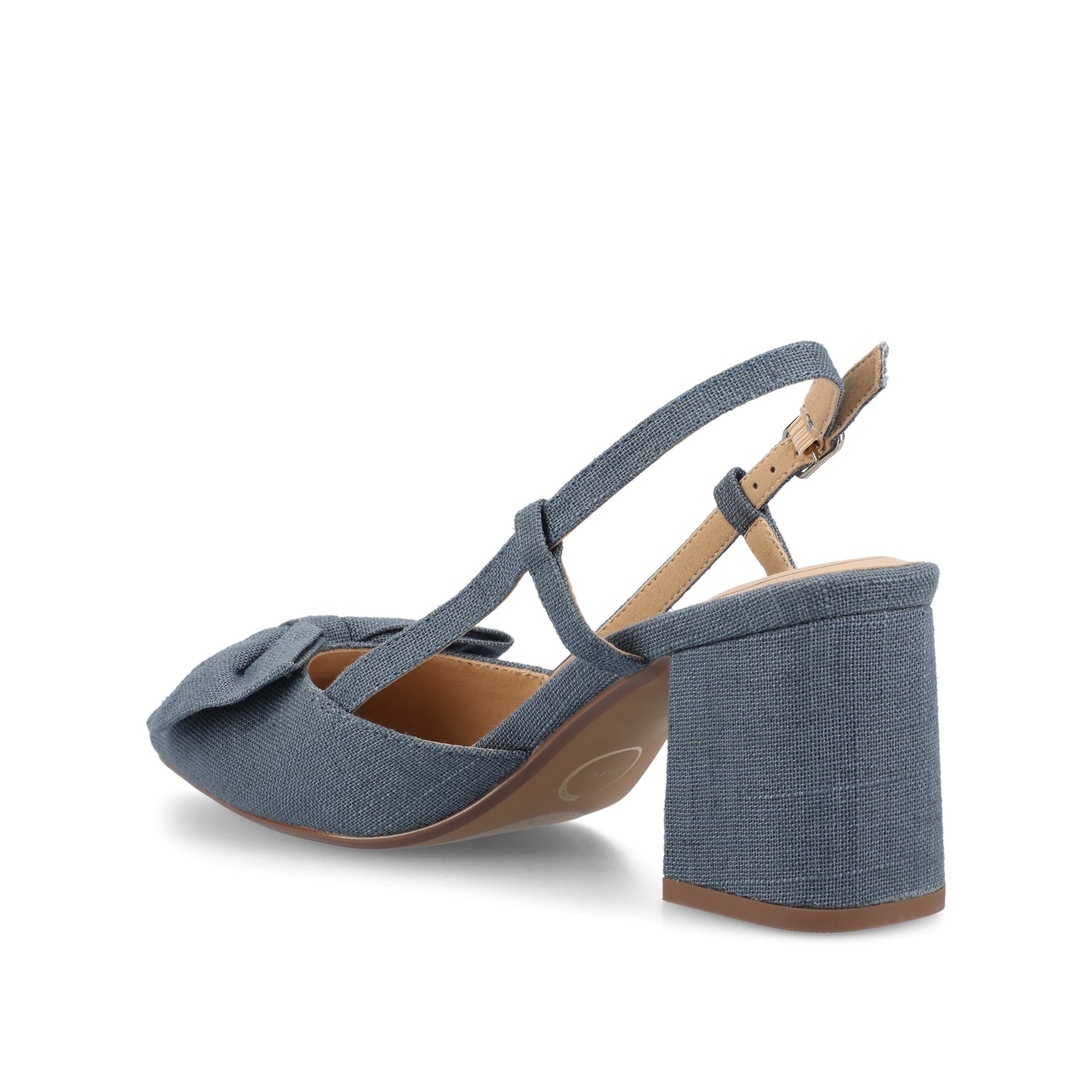 TAILYNN SLINGBACK BLOCK HEELS IN STATEMENT - Denim