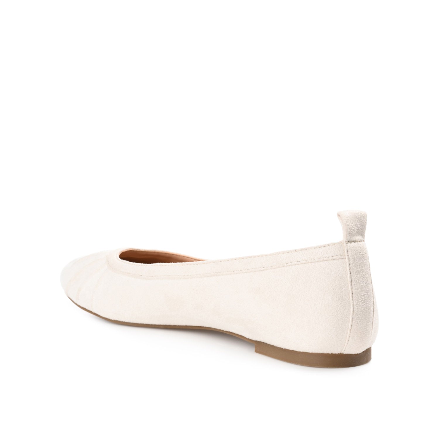 TANNYA RUCHED BALLET FLATS IN FAUX SUEDE - Bone