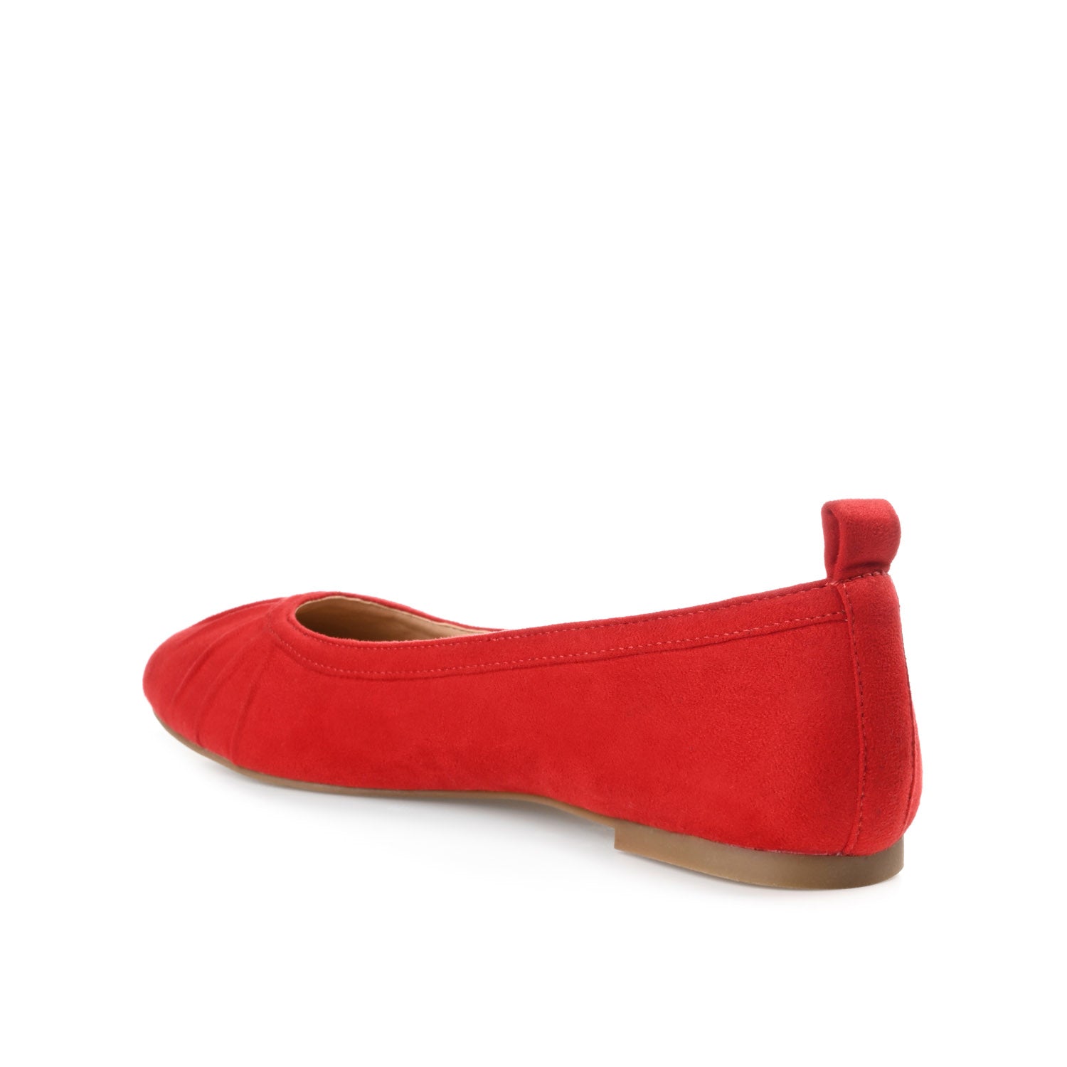 TANNYA RUCHED BALLET FLATS IN FAUX SUEDE - Red