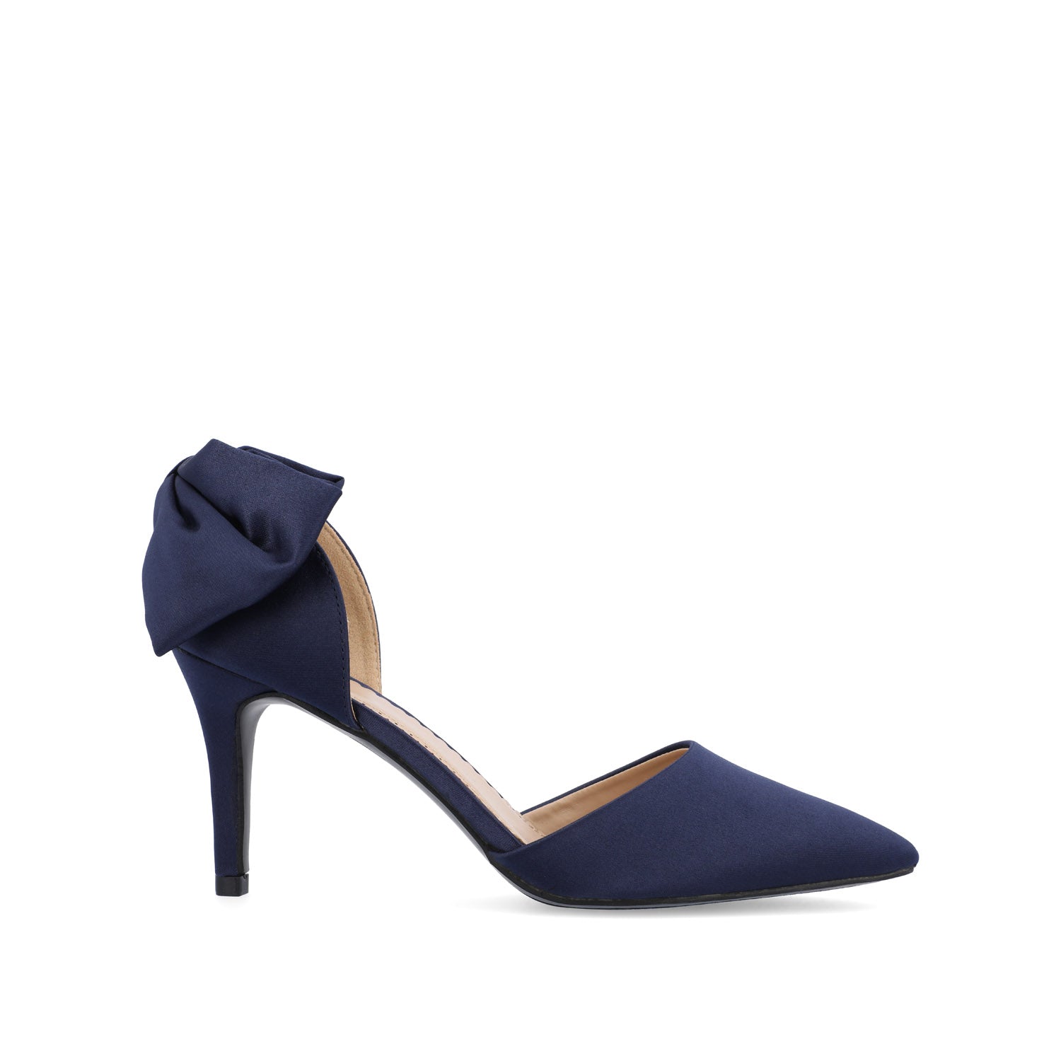 TANZI STILETTO HEELS IN SATIN - Navy Nubuck