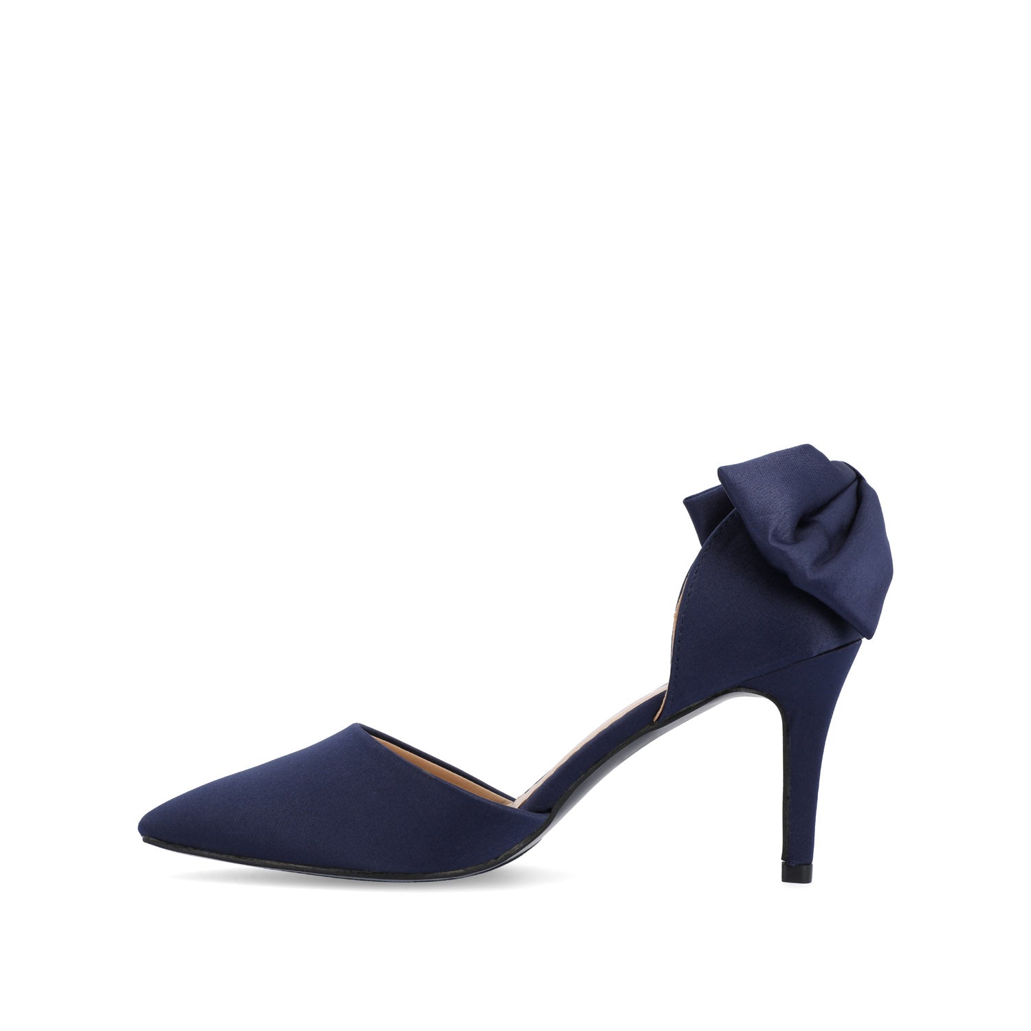TANZI STILETTO HEELS IN SATIN - Navy Nubuck