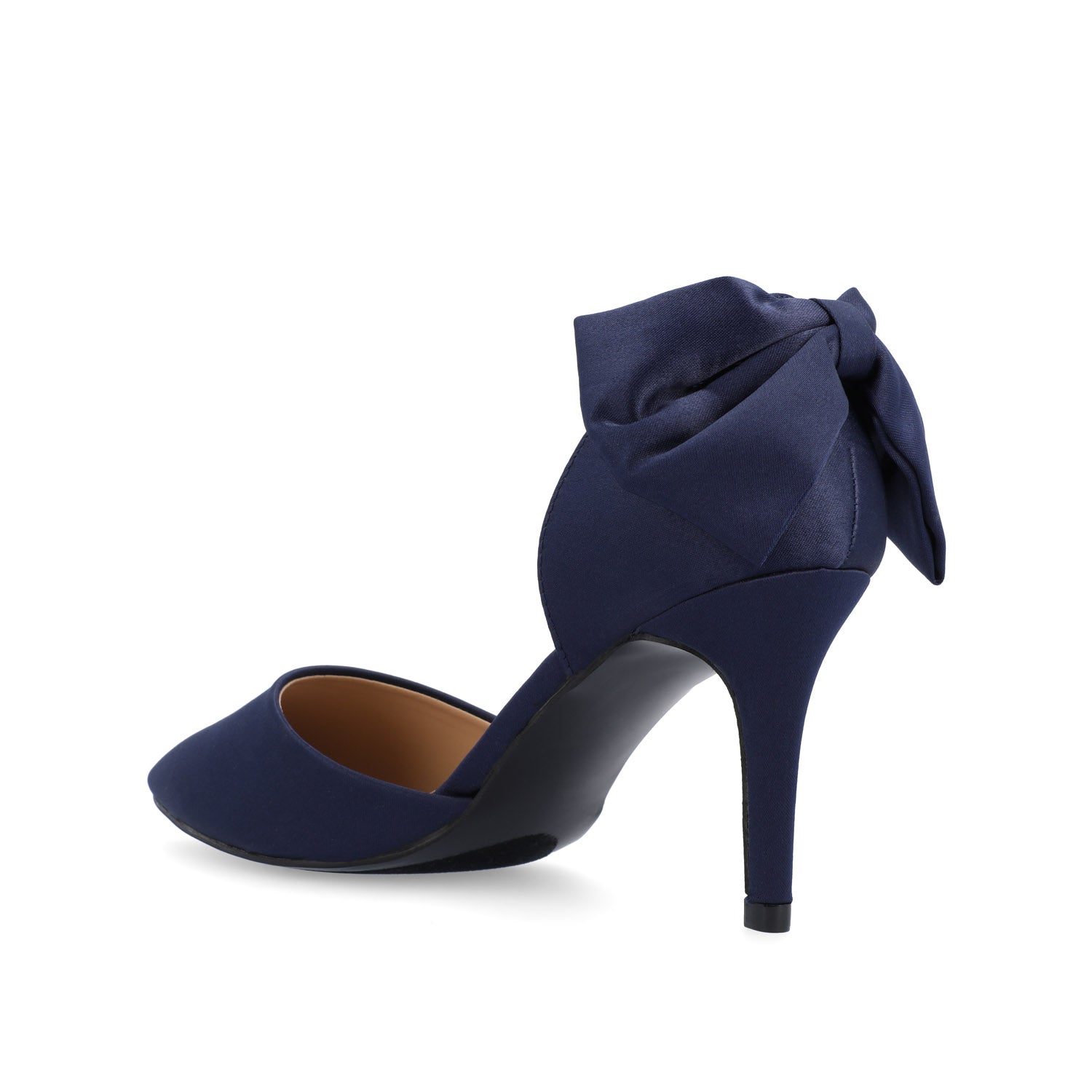 TANZI STILETTO HEELS IN SATIN - Navy Nubuck