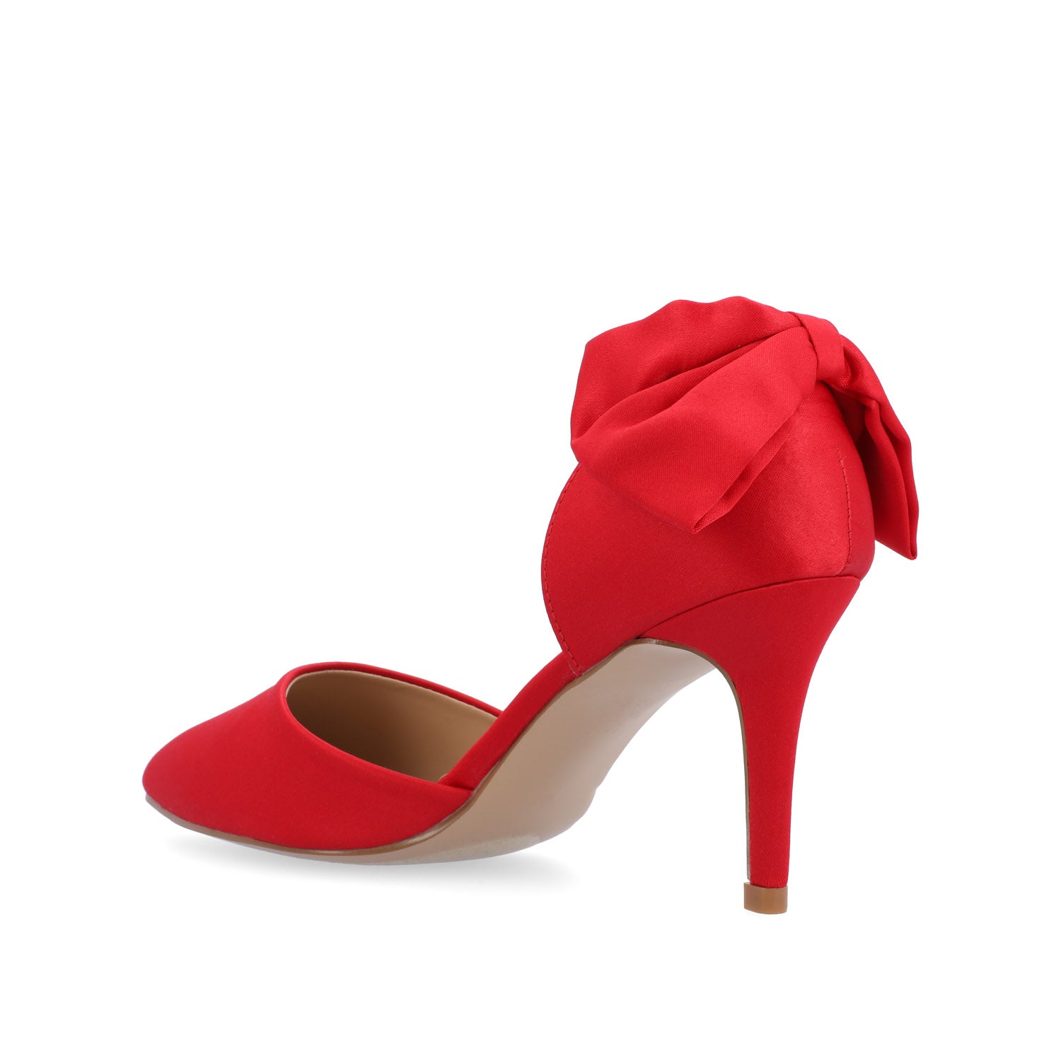 TANZI STILETTO HEELS IN SATIN - Red