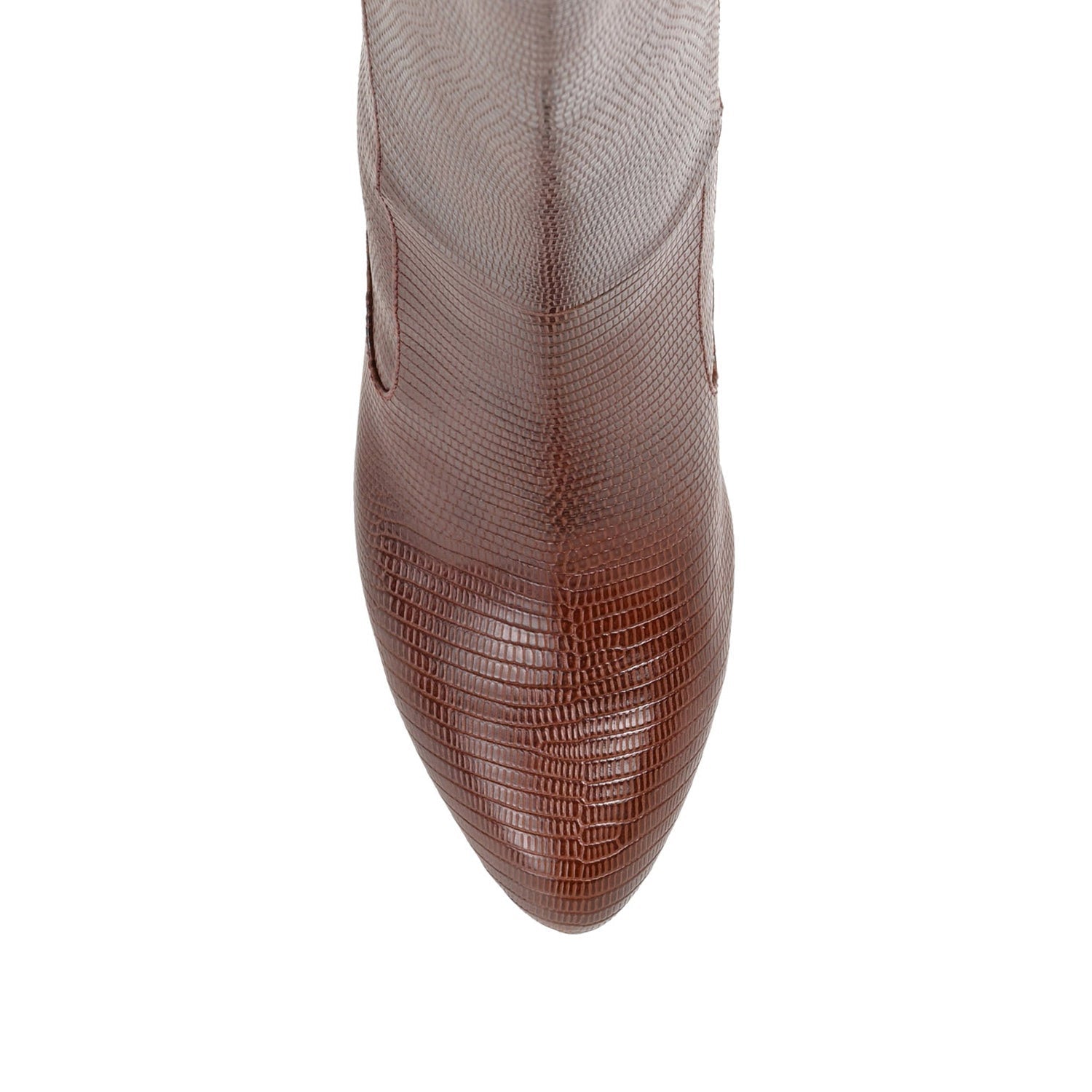 TAVIA KNEE-HIGH BOOTS IN VEGAN LEATHER - Tan Lizard