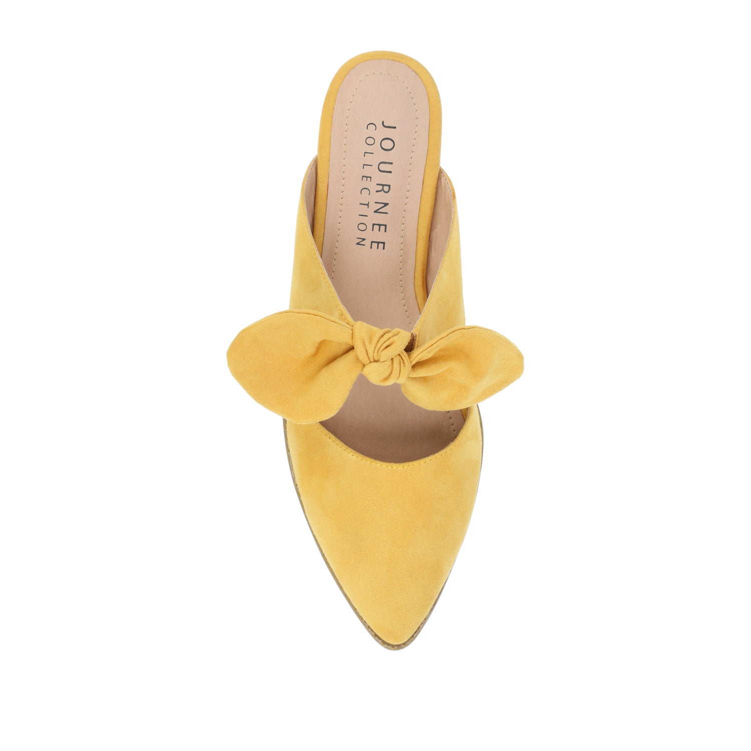 TELULAH MULE FLATS IN FAUX SUEDE - Mustard