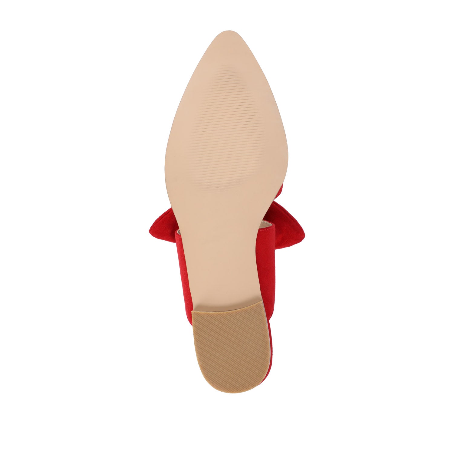 TELULAH MULE FLATS IN FAUX SUEDE - Red