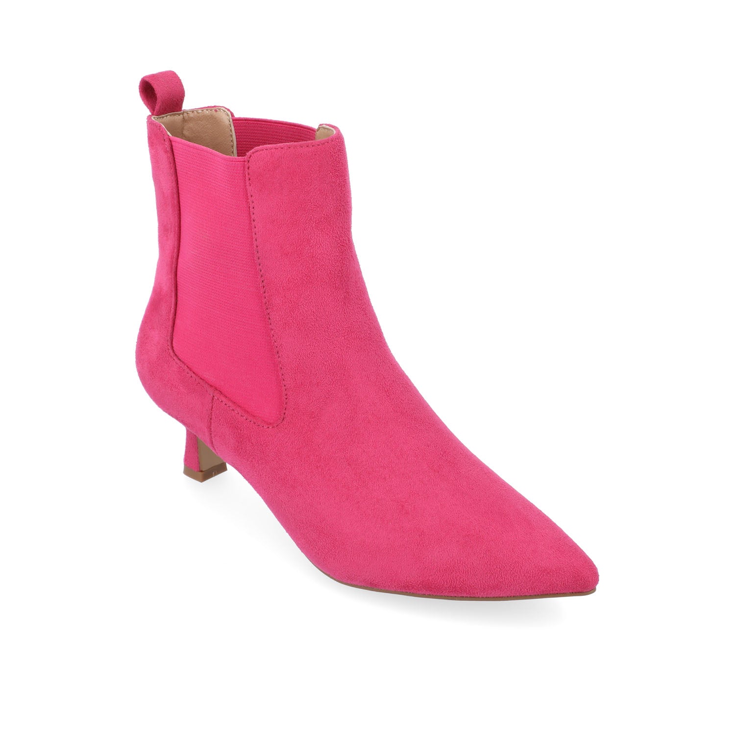 TENLEE CHELSEA BOOTIES IN WIDE - Pink Faux Suede