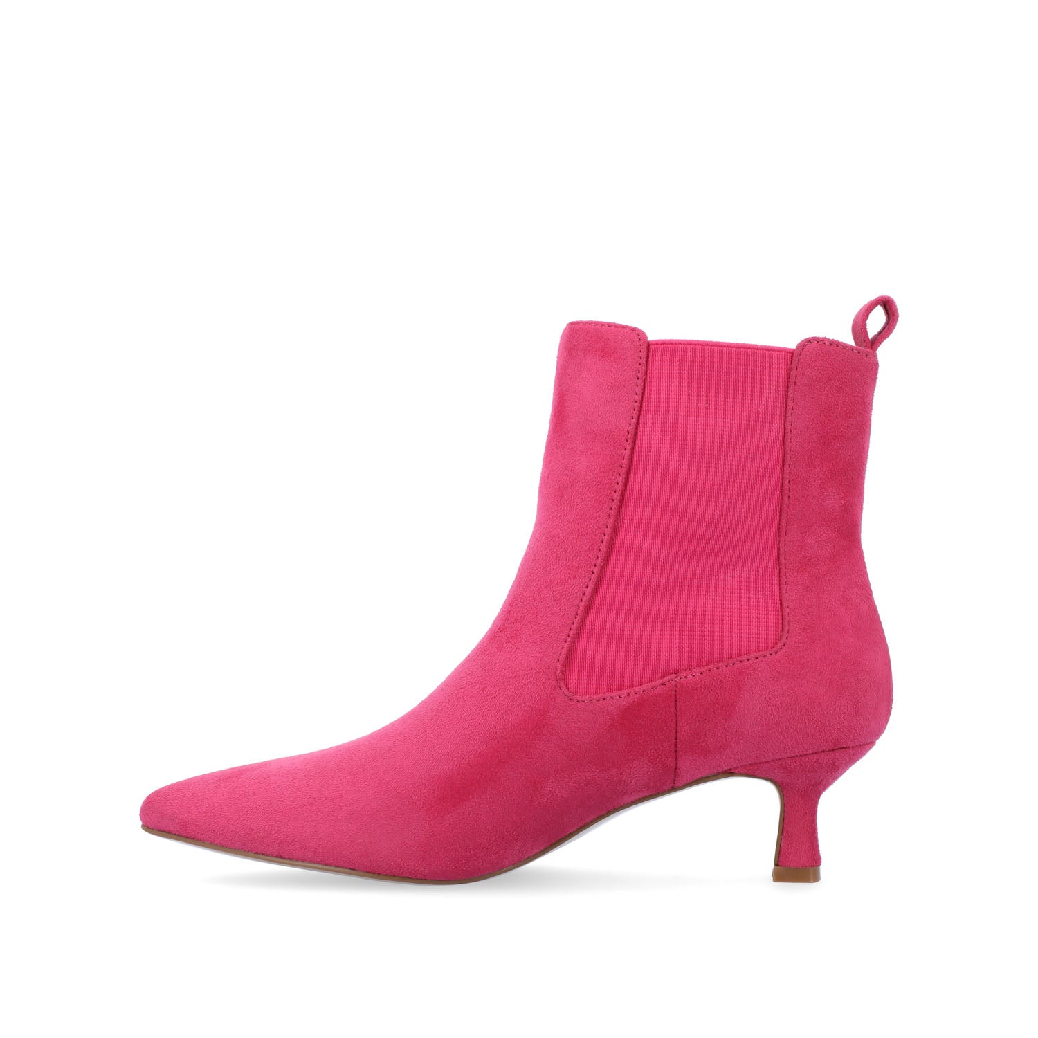 TENLEE CHELSEA BOOTIES IN WIDE - Pink Faux Suede