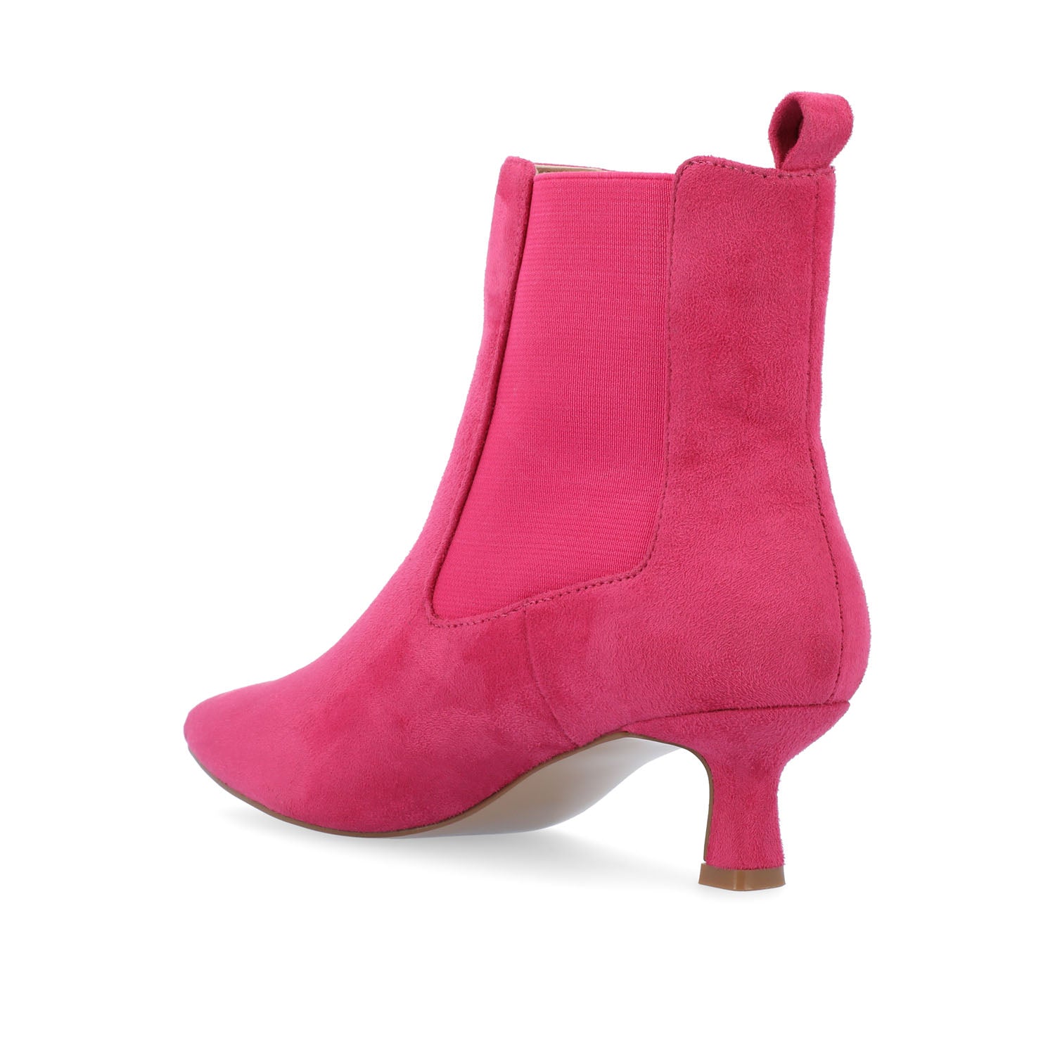TENLEE CHELSEA BOOTIES IN WIDE - Pink Faux Suede