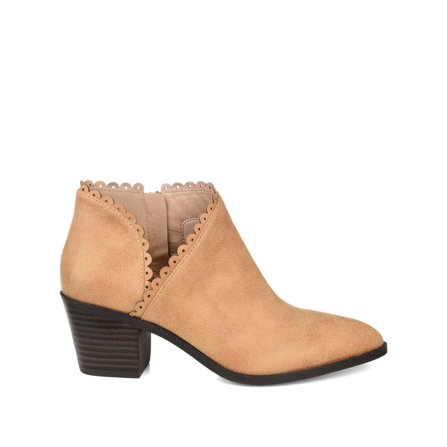 TESSA CUTOUT BOOTIE IN VEGAN LEATHER - Tan