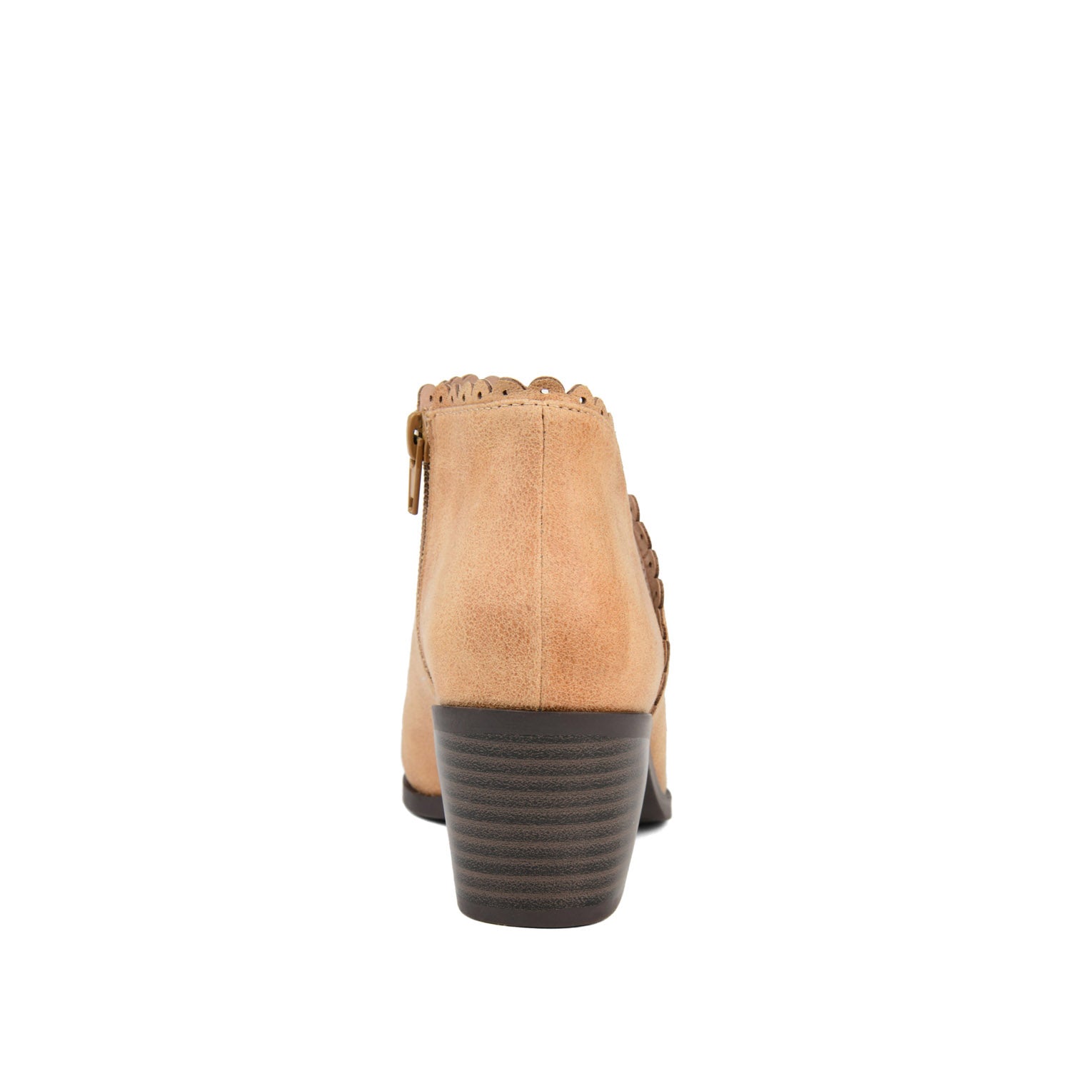 TESSA CUTOUT BOOTIE IN VEGAN LEATHER - Tan