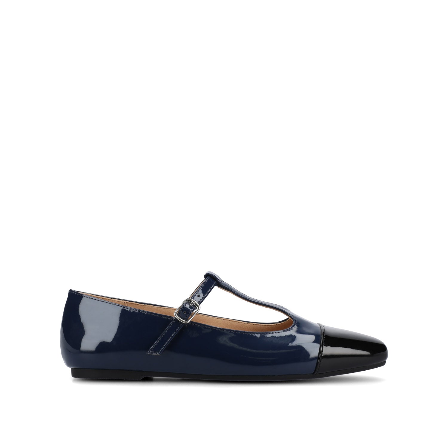 THEAH T-STRAP BALLET FLATS - Patent Navy