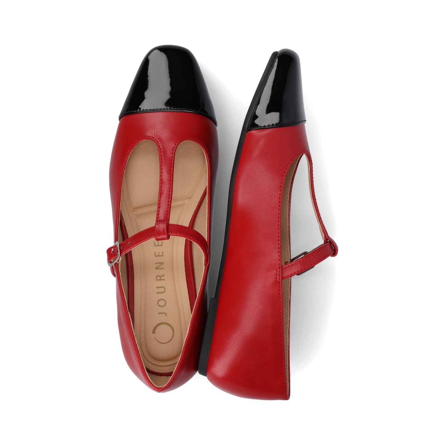 THEAH T-STRAP BALLET FLATS - Red