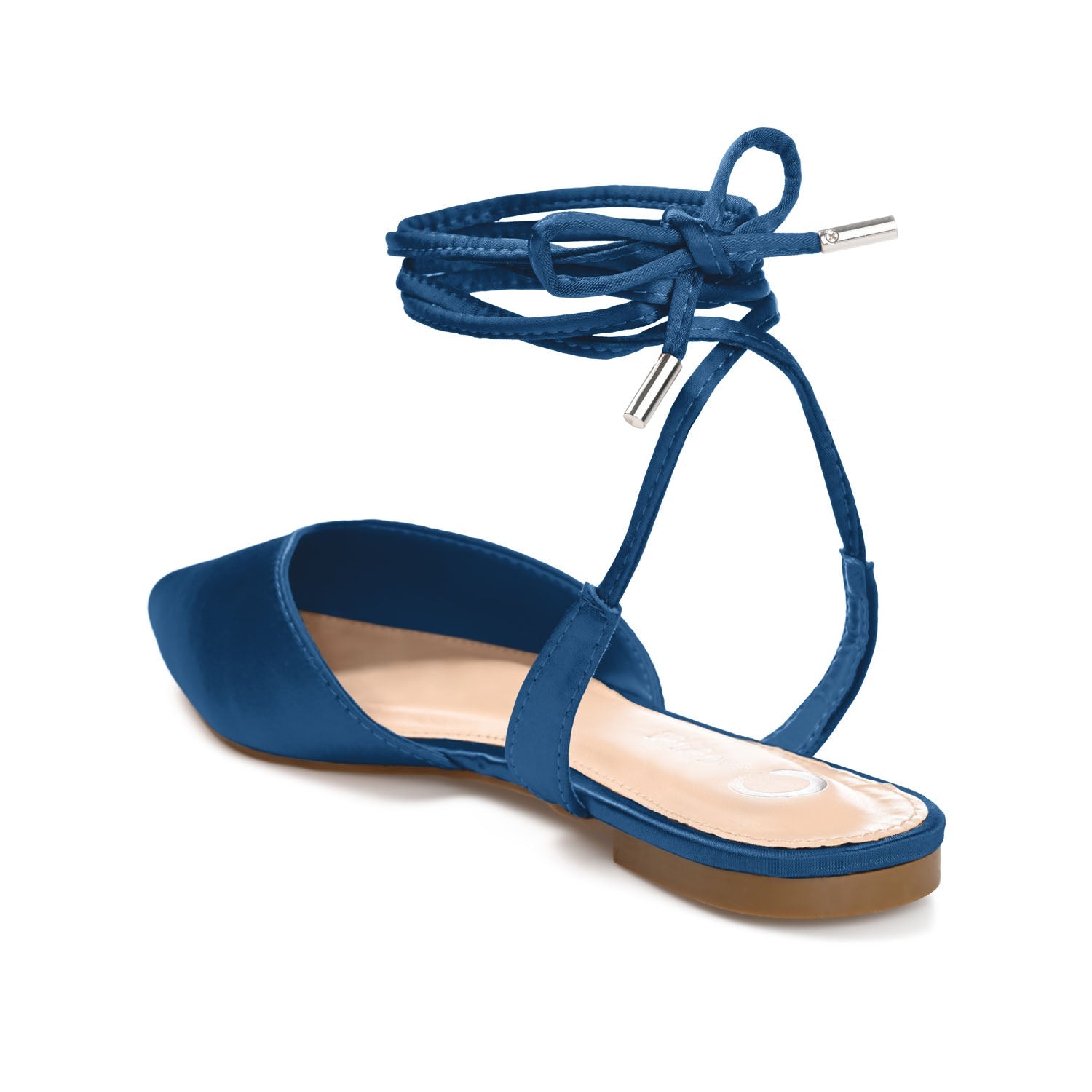 THEIA POINTED TOE FORMAL FLATS IN SATIN - Blue