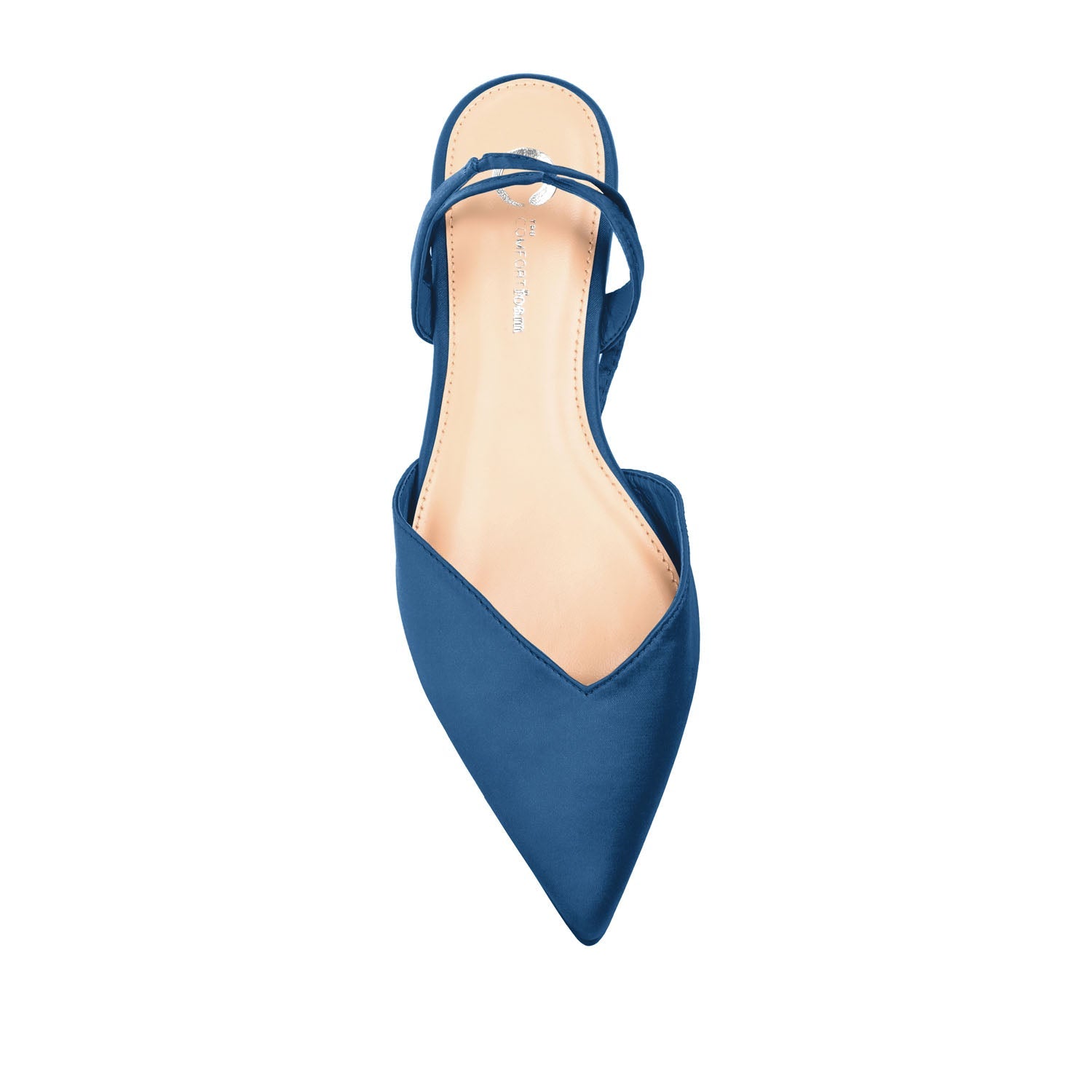 THEIA POINTED TOE FORMAL FLATS IN SATIN - Blue