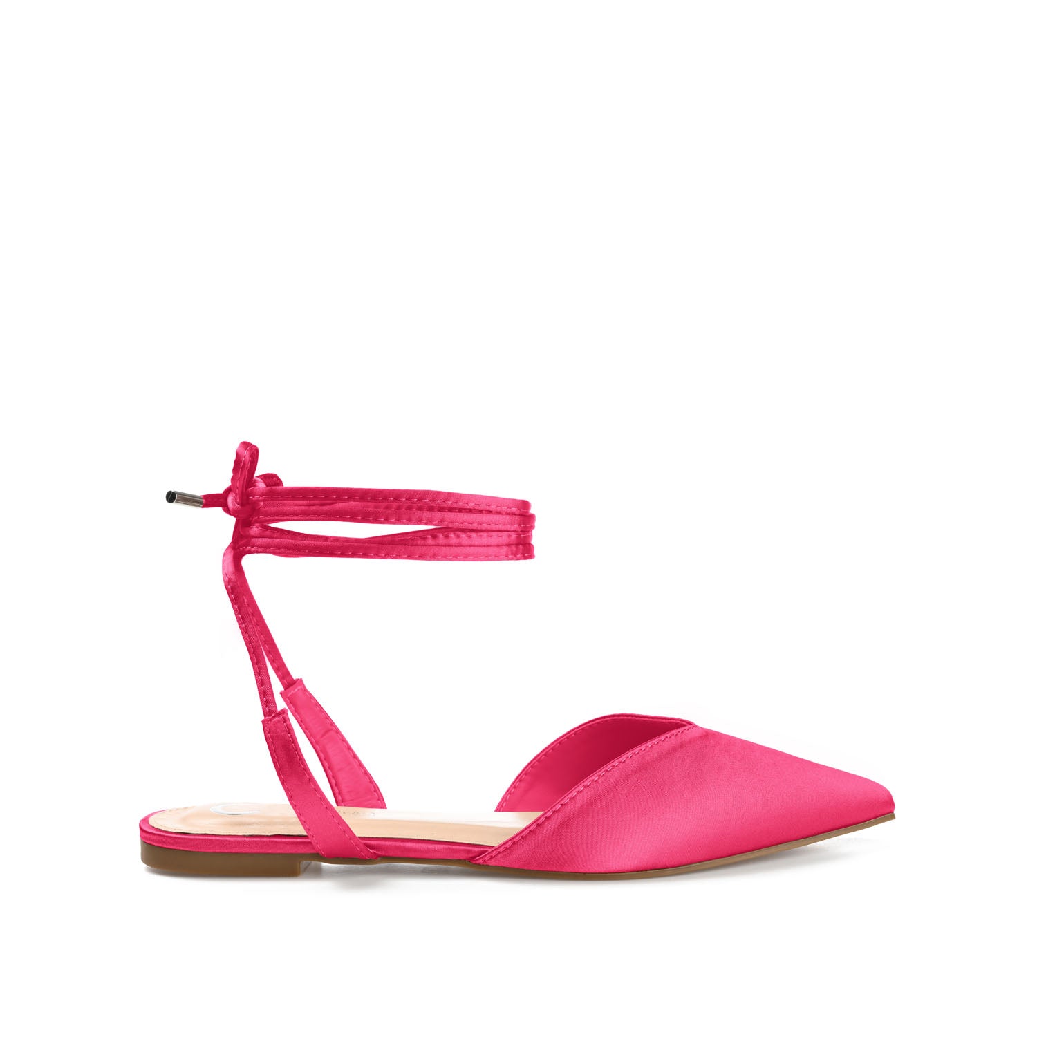 THEIA POINTED TOE FORMAL FLATS IN SATIN - Pink