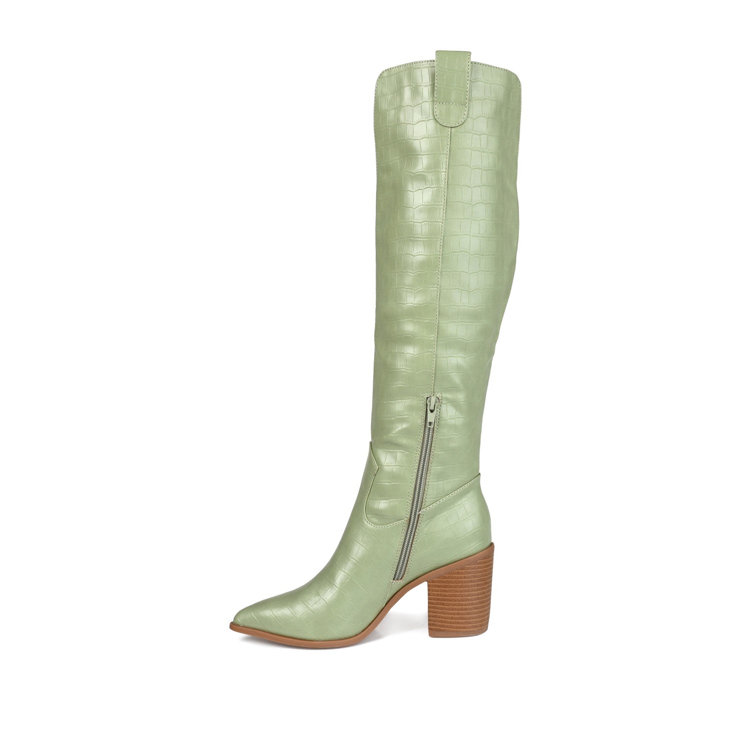THERESE BOOTS IN WIDE WIDTH & CALF - Green Croco