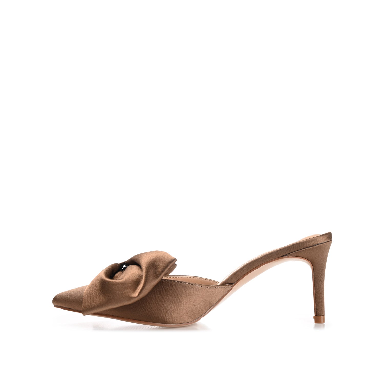 TIARRA STILETTO HEELS IN SATIN - Brown