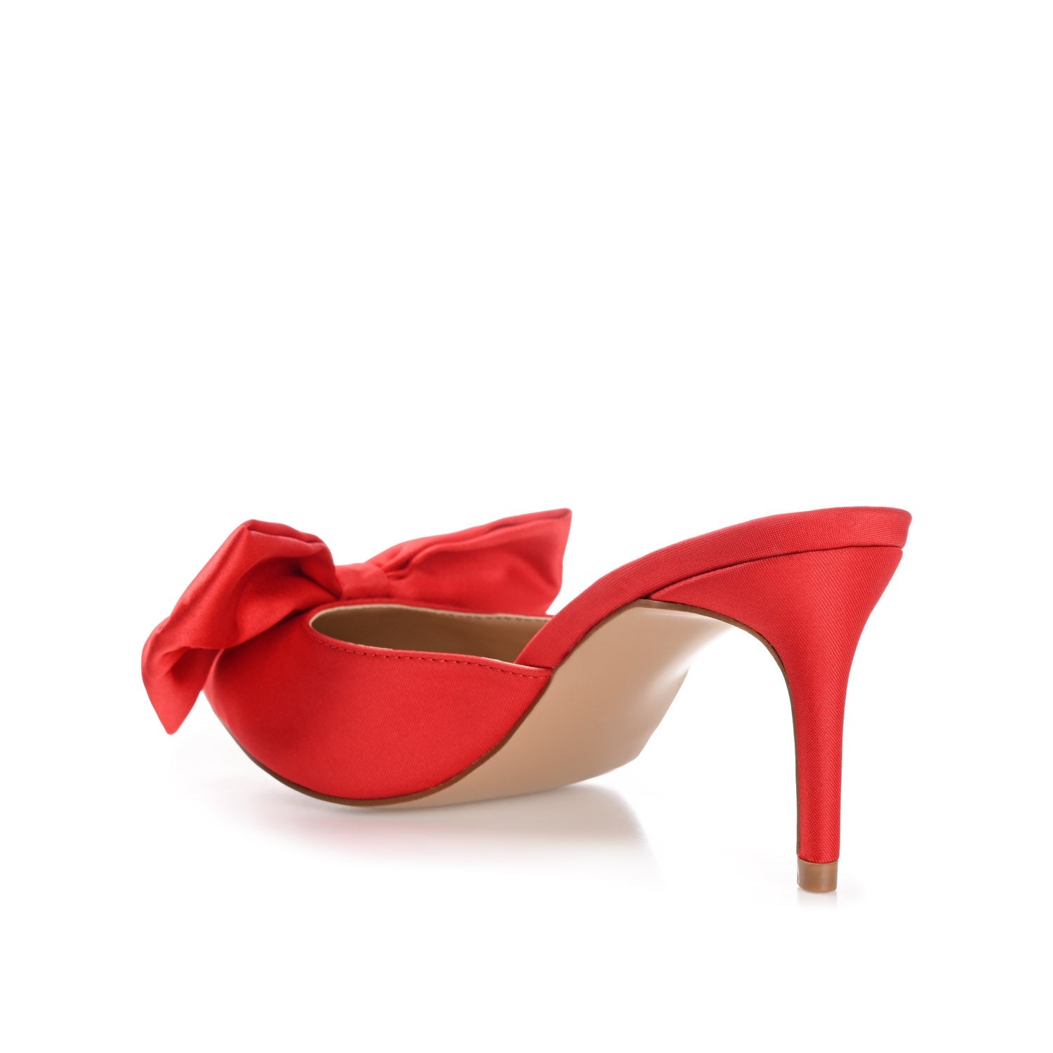 TIARRA STILETTO HEELS IN SATIN - Red