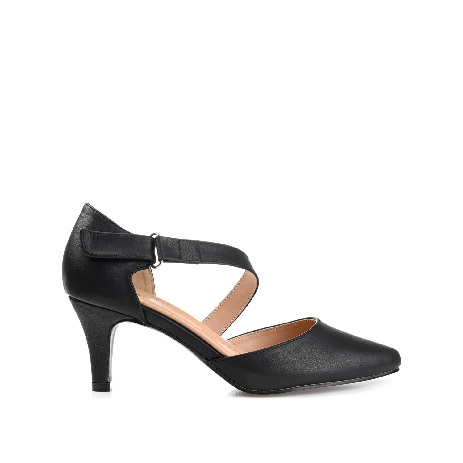 TILLIS D'ORSAY PUMP HEELS IN VEGAN LEATHER - Black