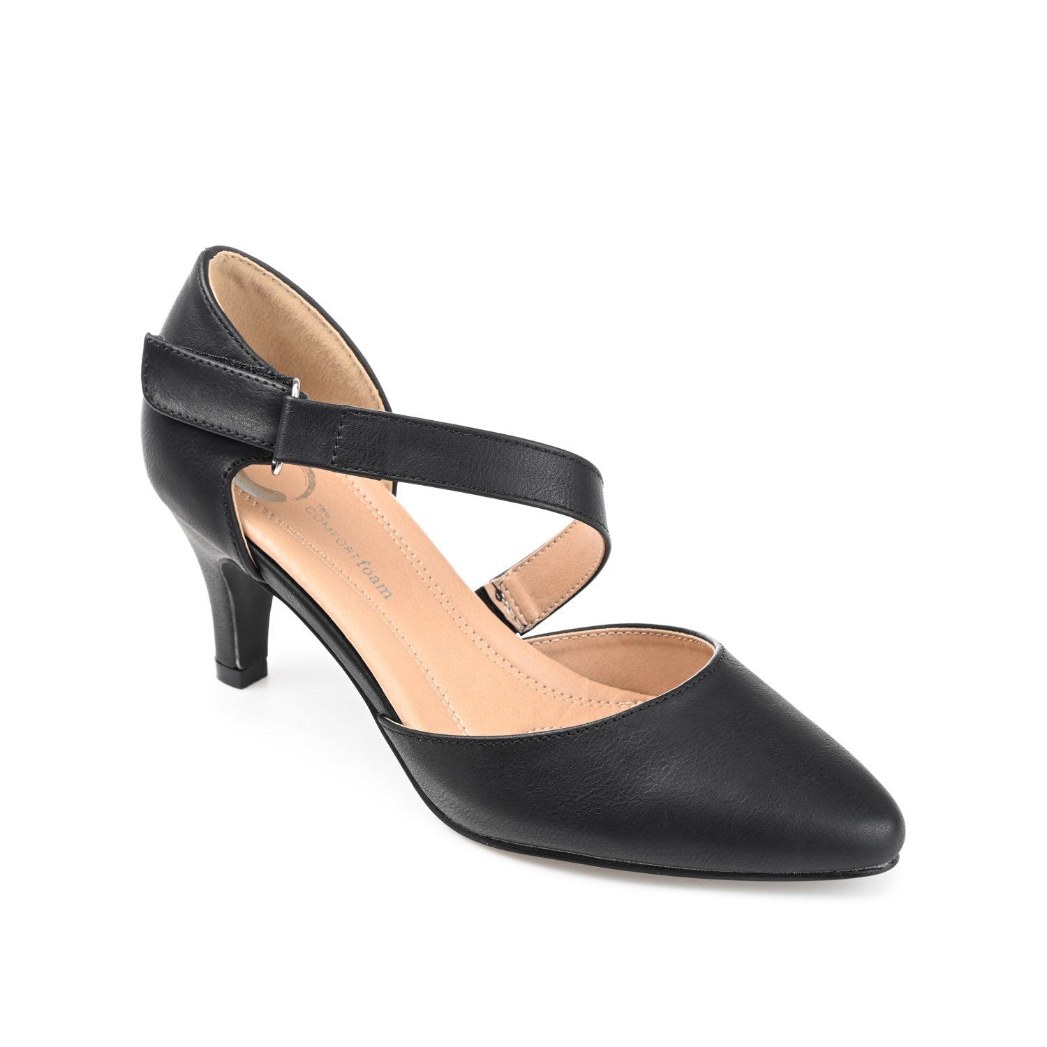 TILLIS D'ORSAY PUMP HEELS IN VEGAN LEATHER - Black